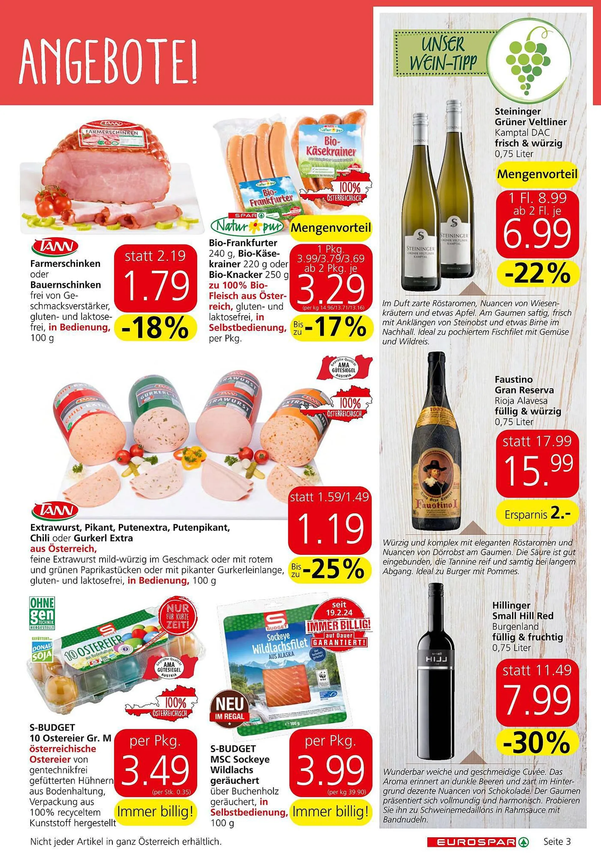 Eurospar Flugblatt von 29. Februar bis 20. März 2024 - Flugblätt seite  3