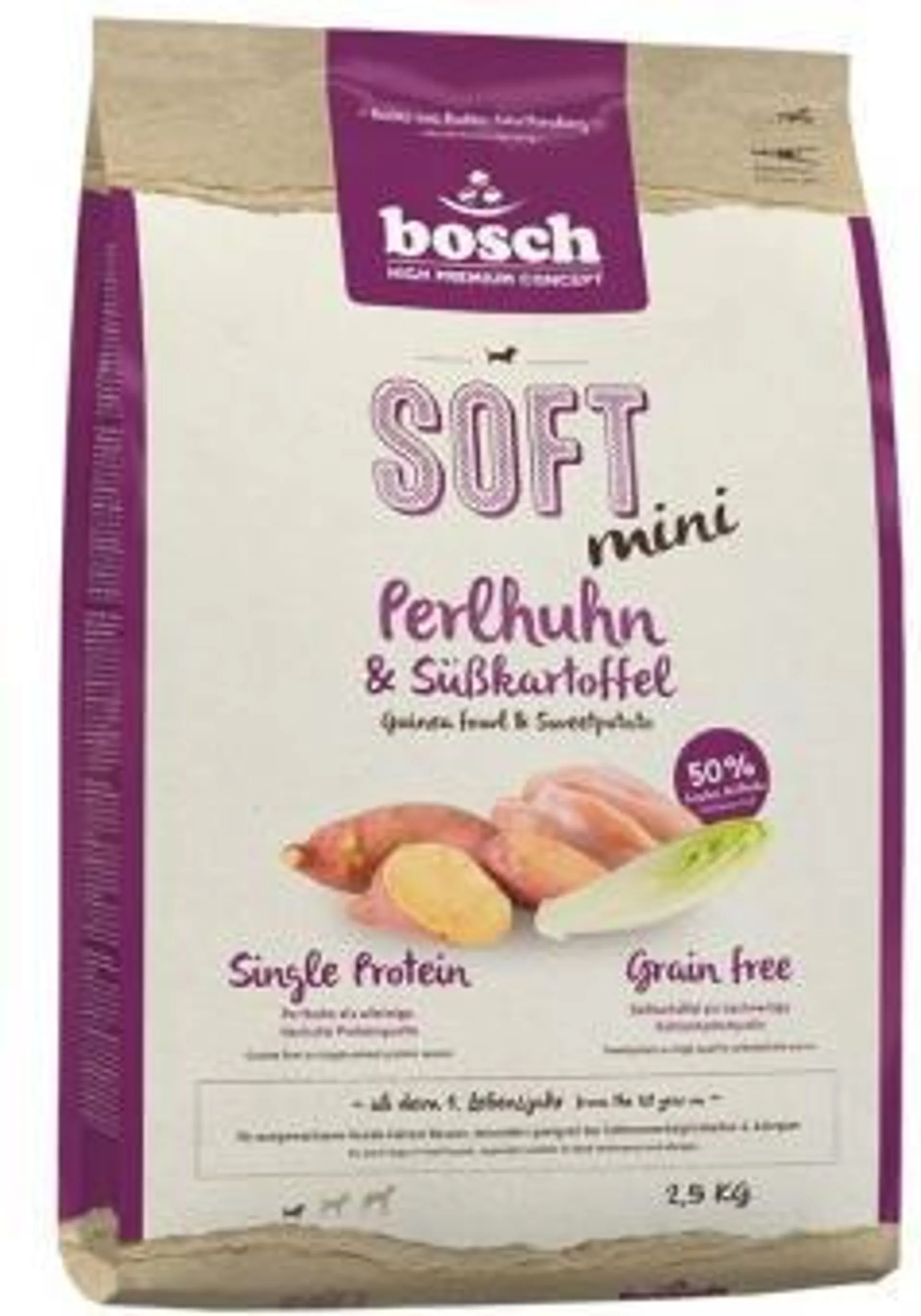 bosch HPC Soft Mini 2,5kg mit Perlhuhn und Süßkartoffel