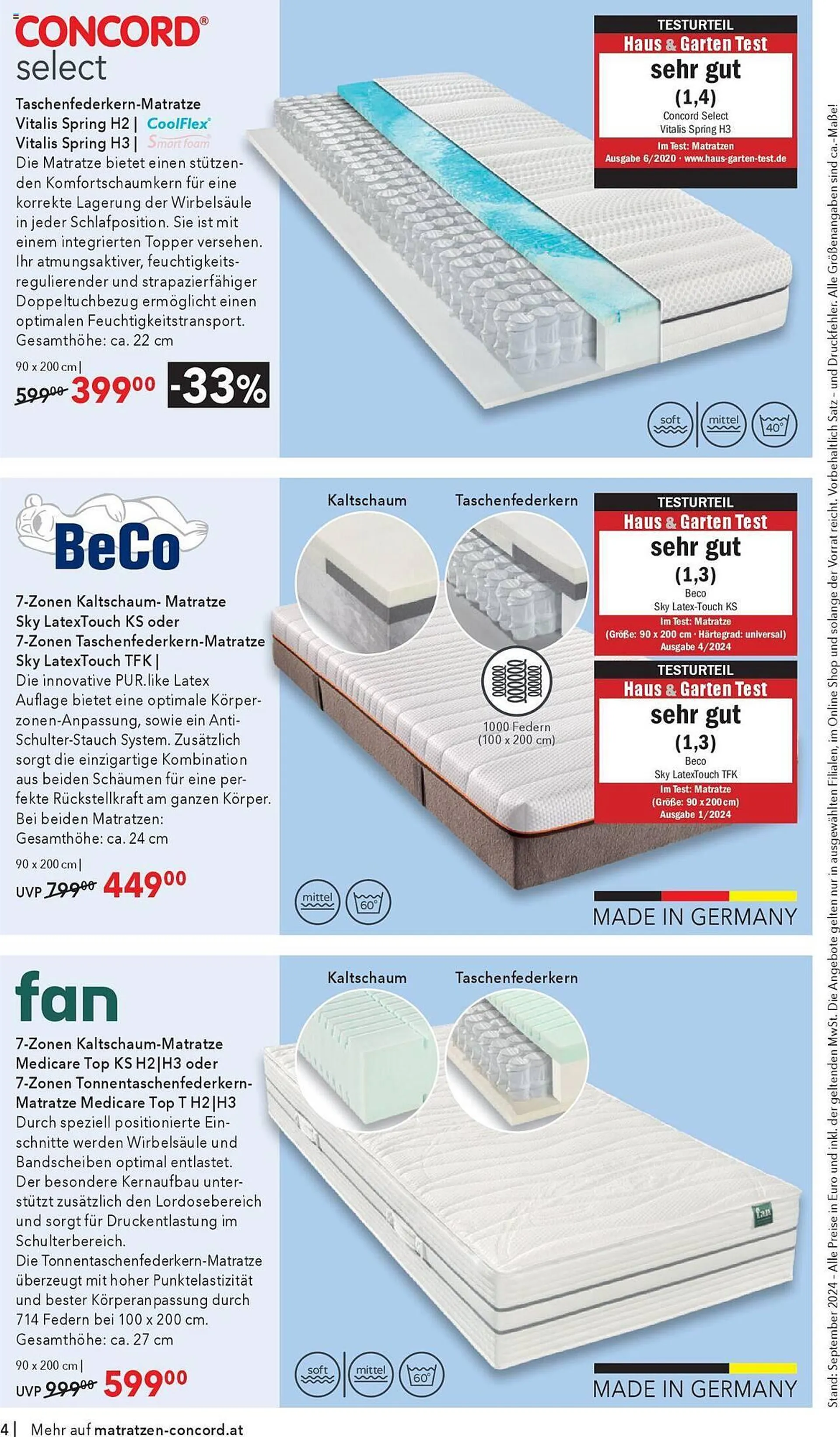 Matratzen Concord Flugblatt von 25. September bis 29. Oktober 2024 - Flugblätt seite  4
