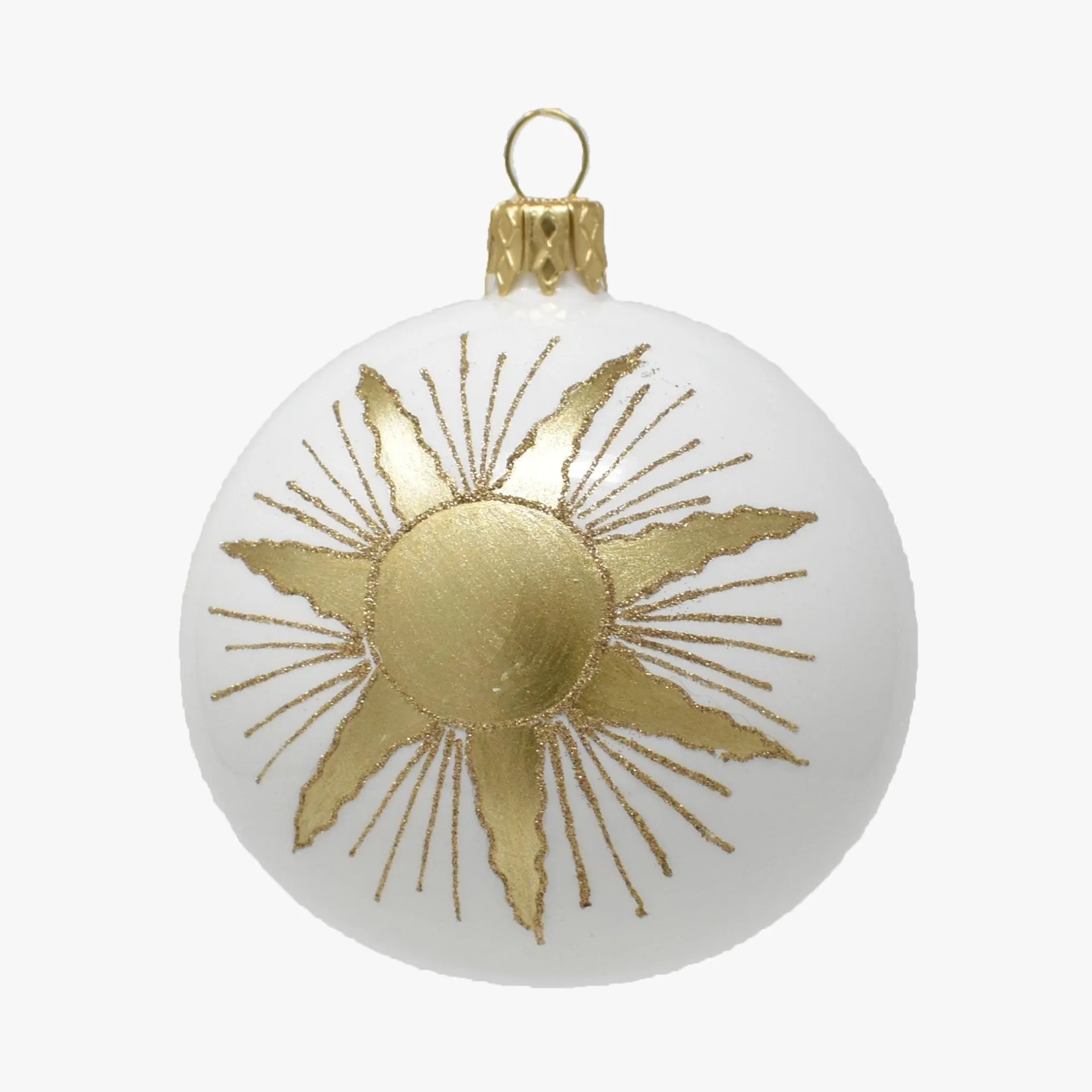 KUGEL SONNE weiß opal/gold