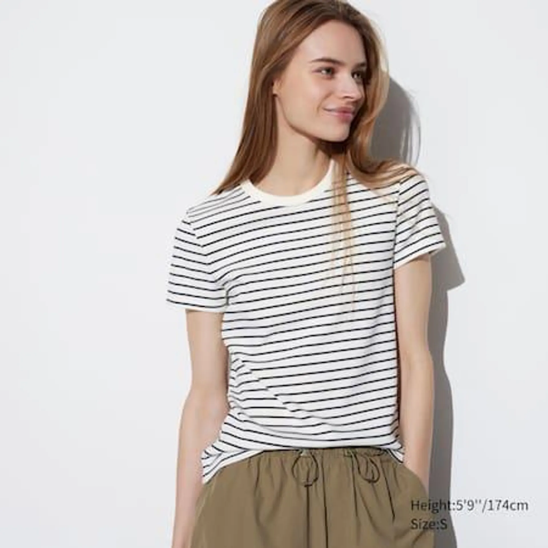 Soft Ribbed Striped Short Sleeved T-Shirt