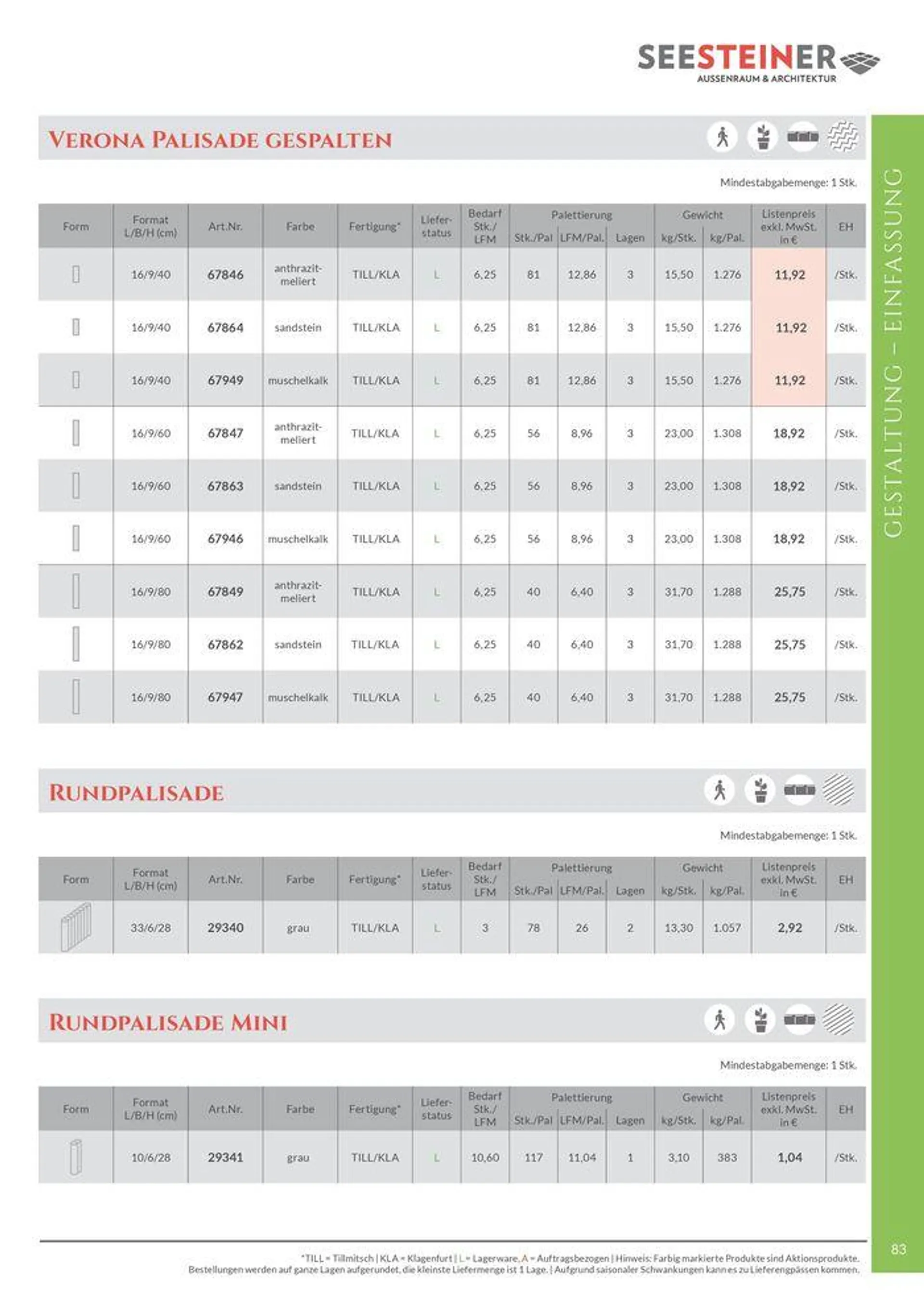 Preis Liste 2024 von 31. Mai bis 31. Dezember 2024 - Flugblätt seite  85