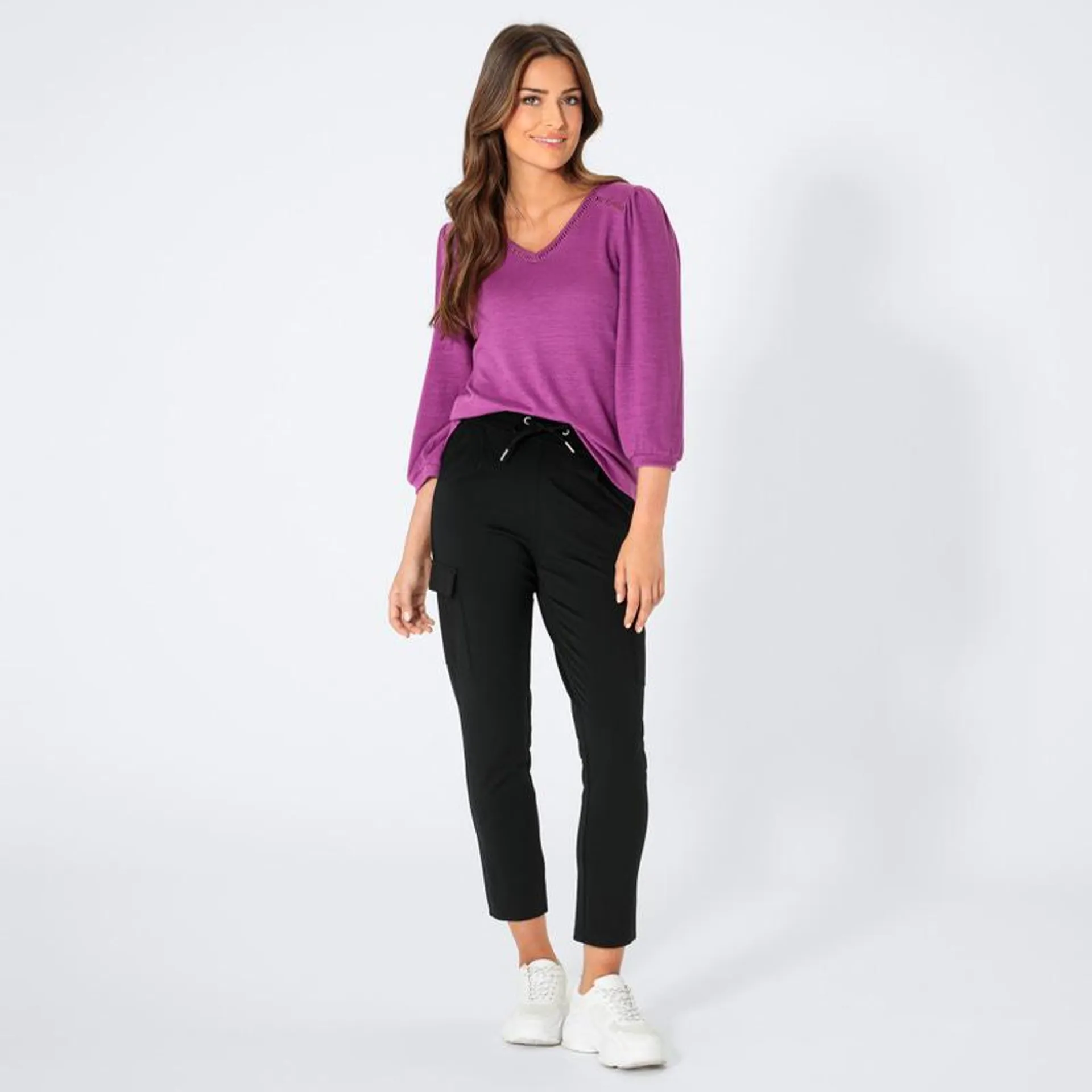 Damen-Stoffhose mit Cargo-Taschen