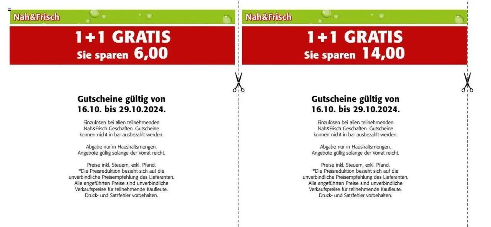 Nah und Frisch Gutscheinheft von 16. Oktober bis 29. Oktober 2024 - Flugblätt seite  18