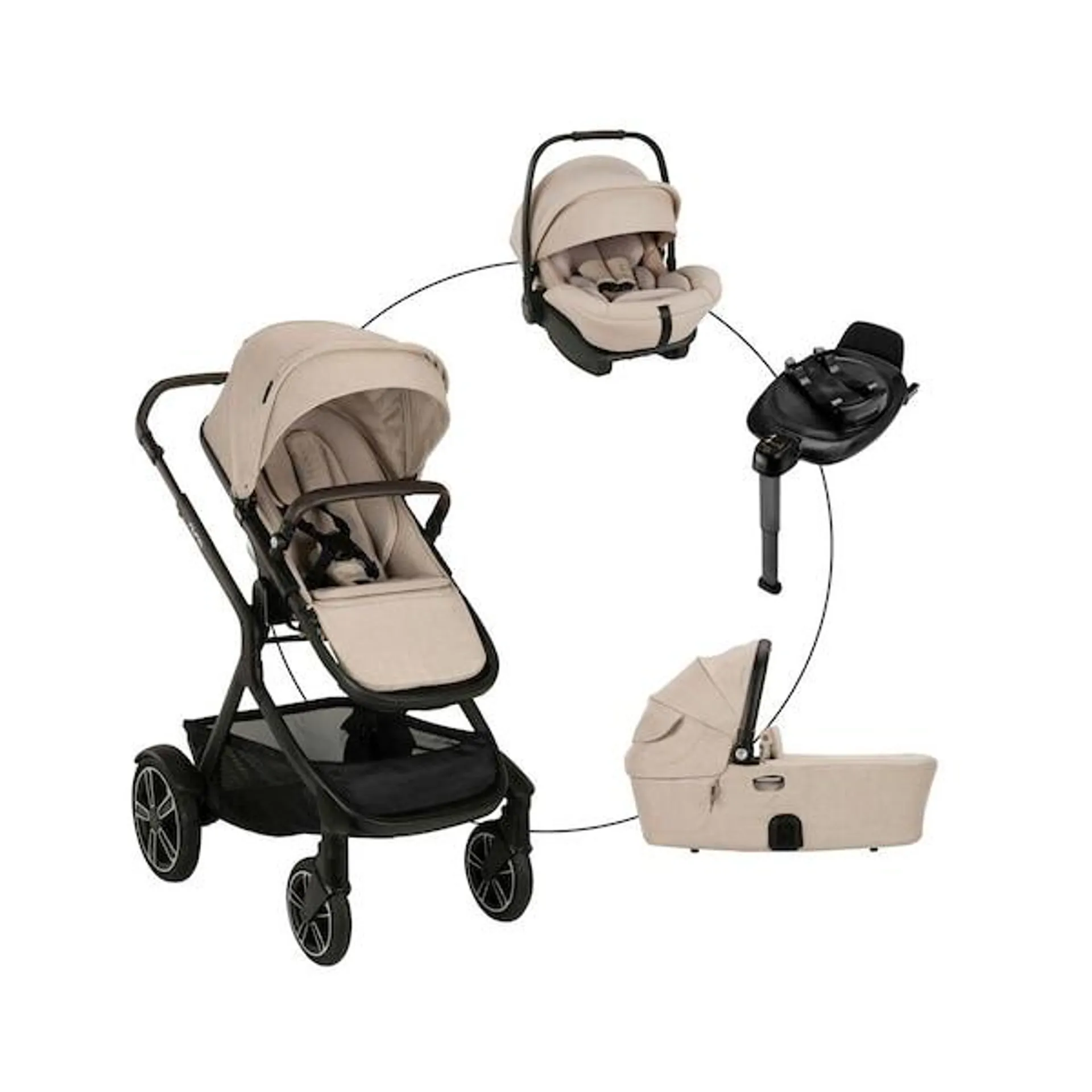 Kombikinderwagen Demi Next Travel-Set inkl. Babyschale Arra Next und Isofix-Basis Base Next