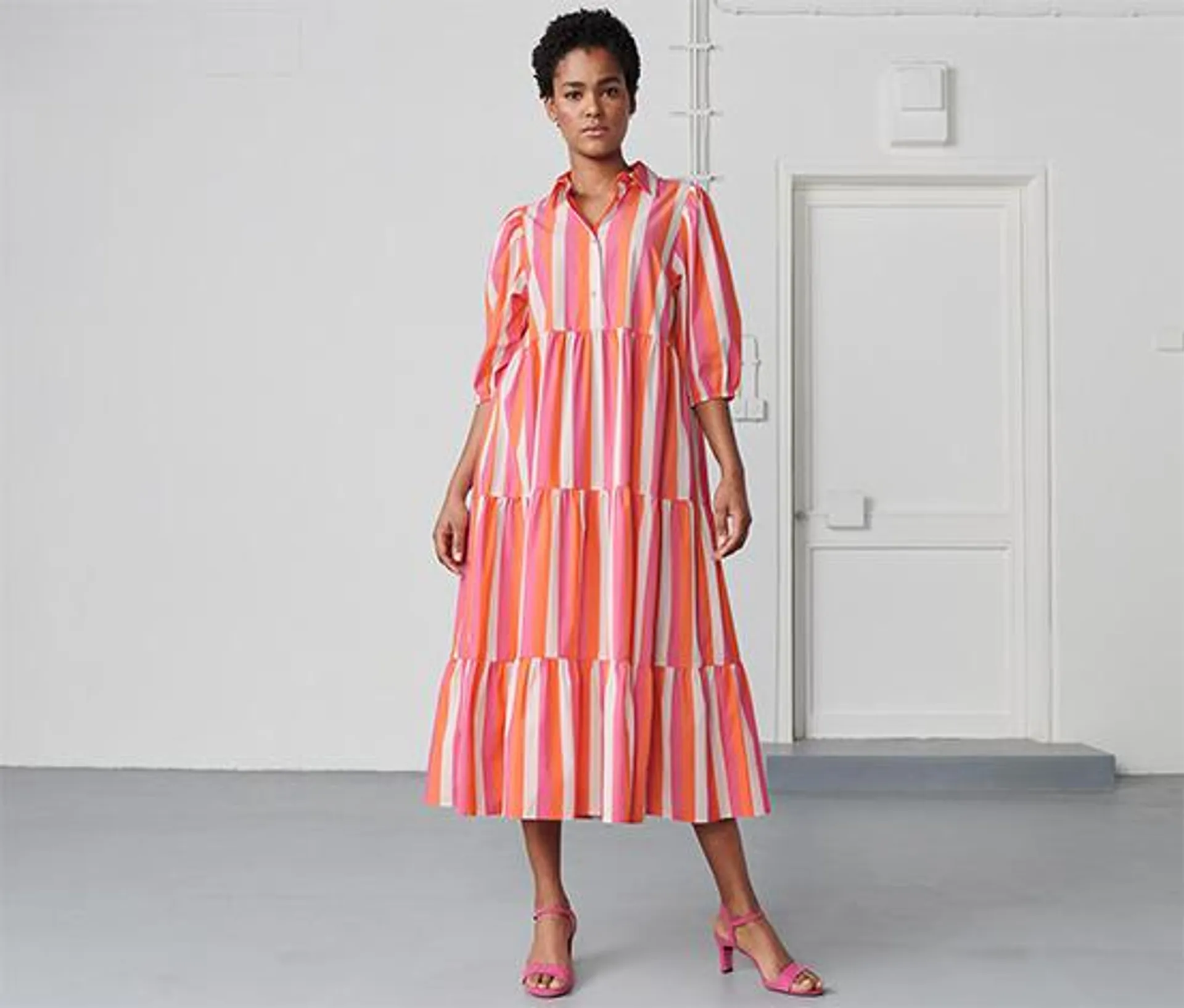 Gestreiftes Webkleid