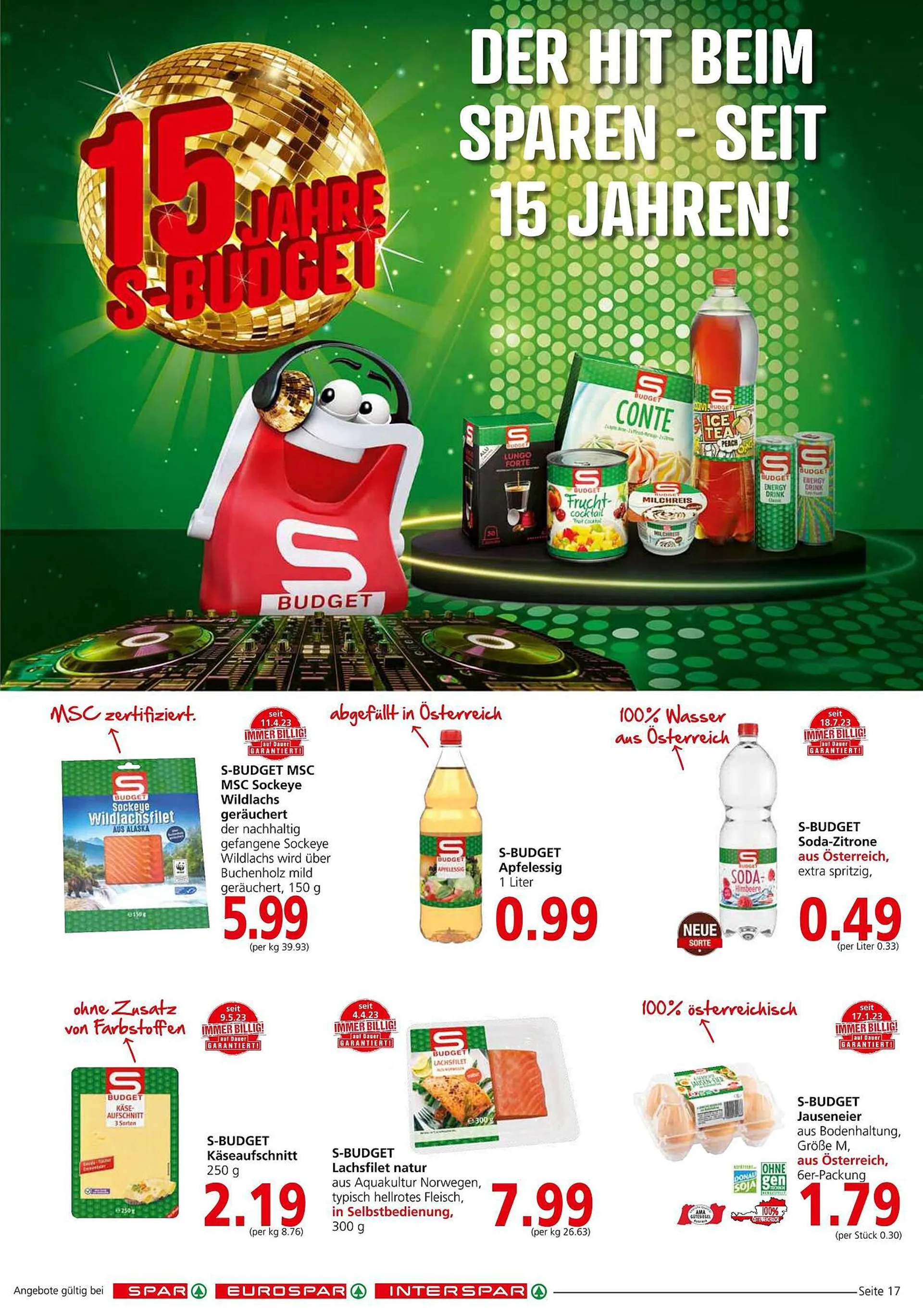 Spar Flugblatt von 31. August bis 13. September 2023 - Flugblätt seite  17