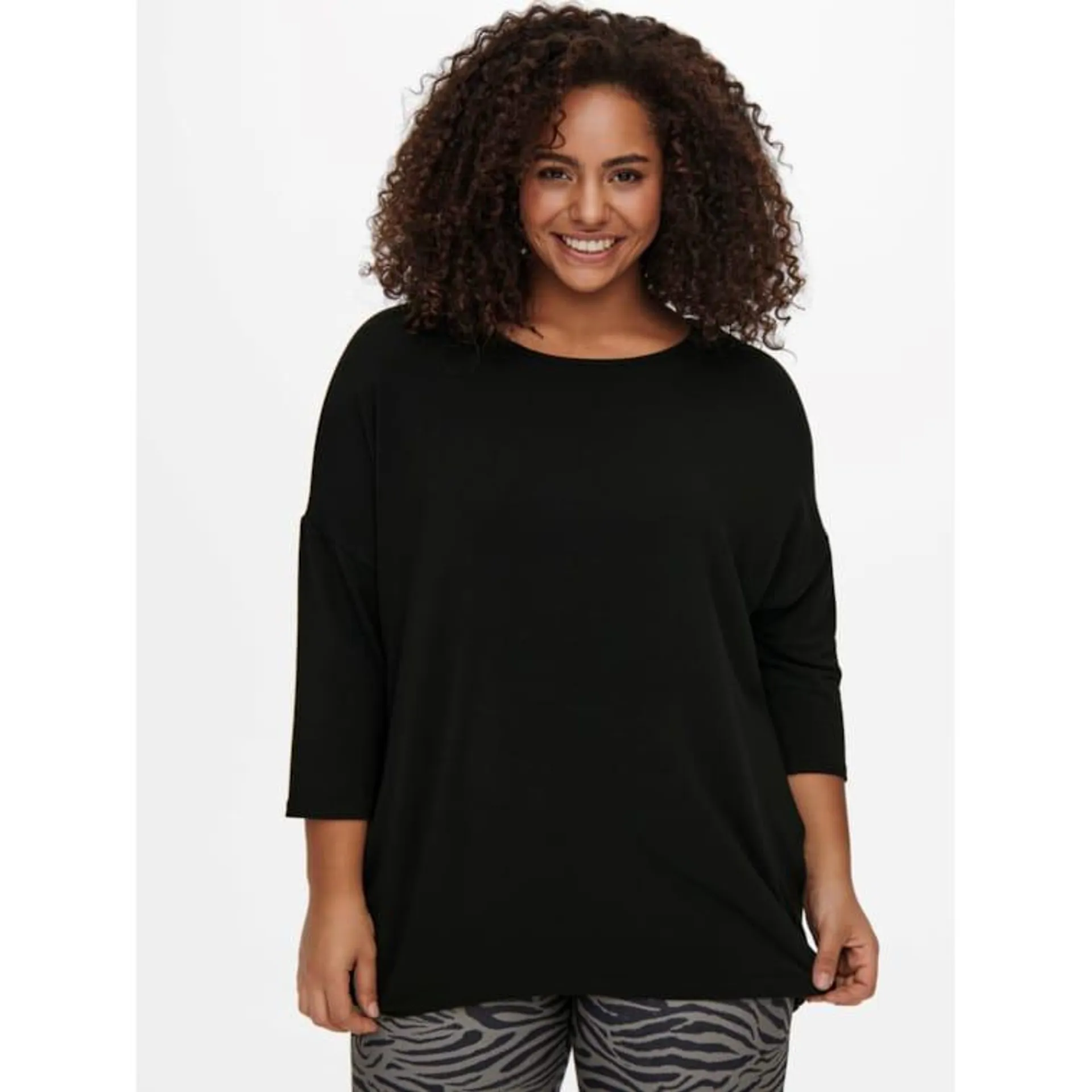 Only Carmakoma Damen 3/4 Arm Shirt Curvy Plus Size Longsleeve Große Größen Übergröße