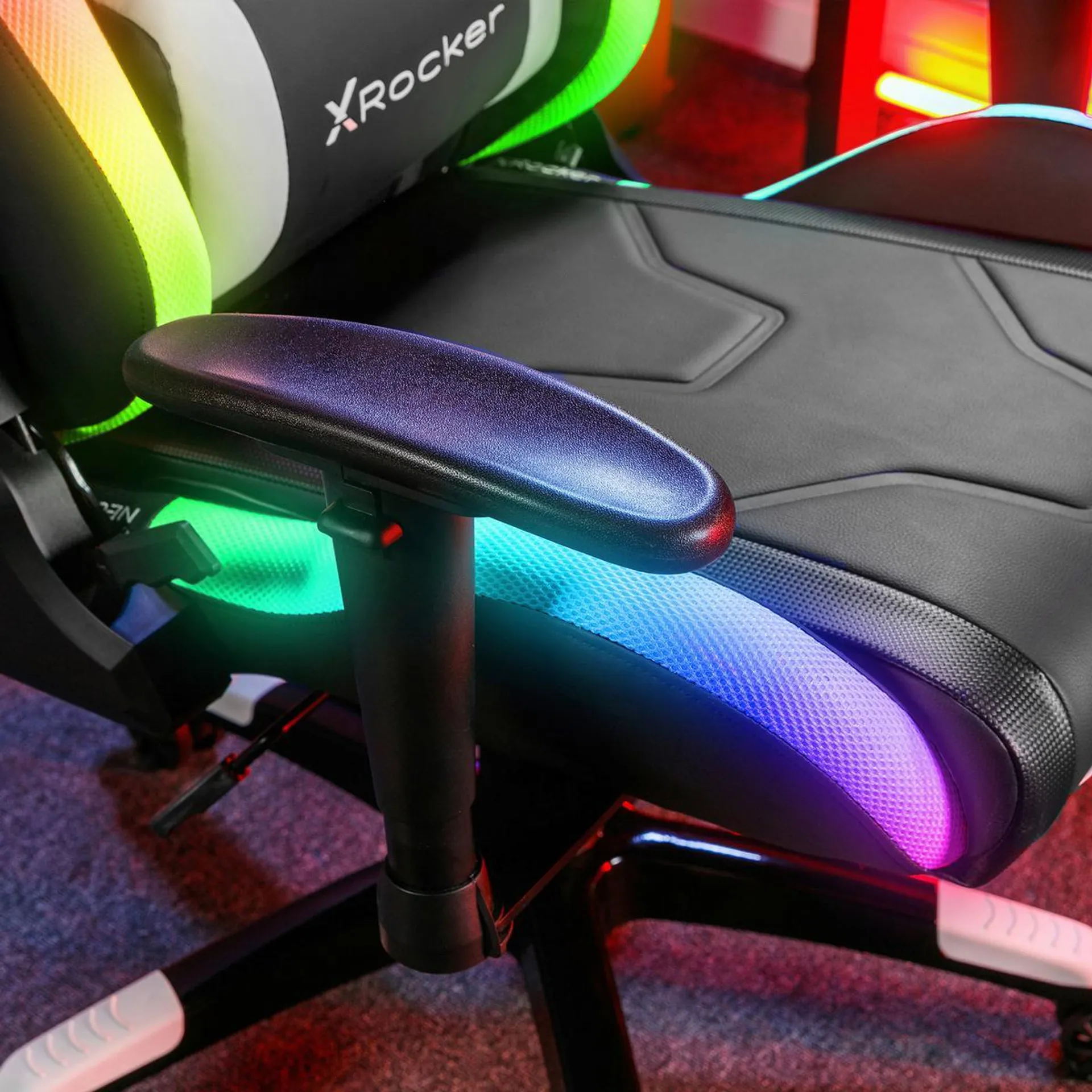 Stuhl Agility Esports mit Led Lederlook Schwarz