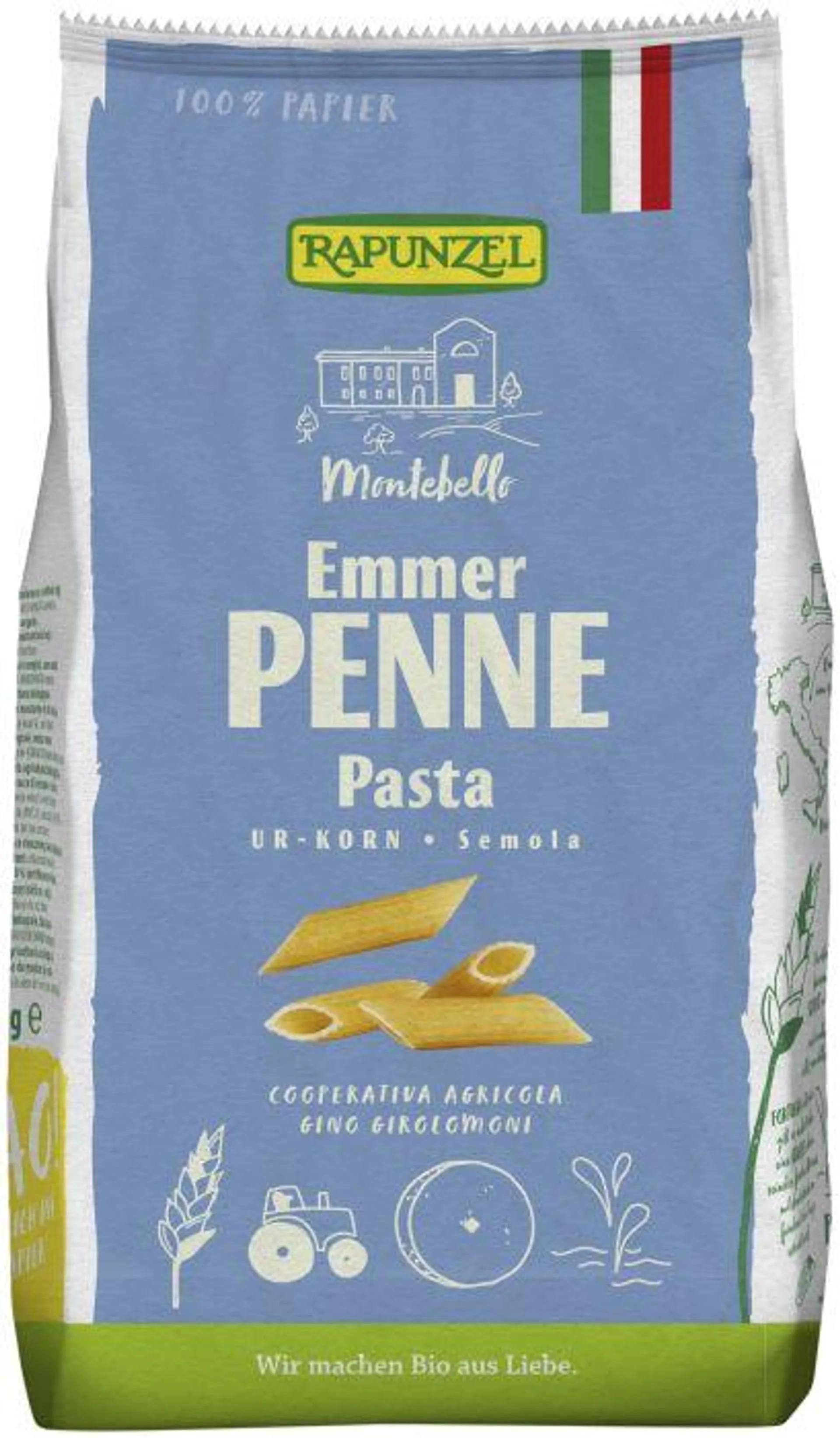 Rapunzel Emmer-Penne Semola 500g