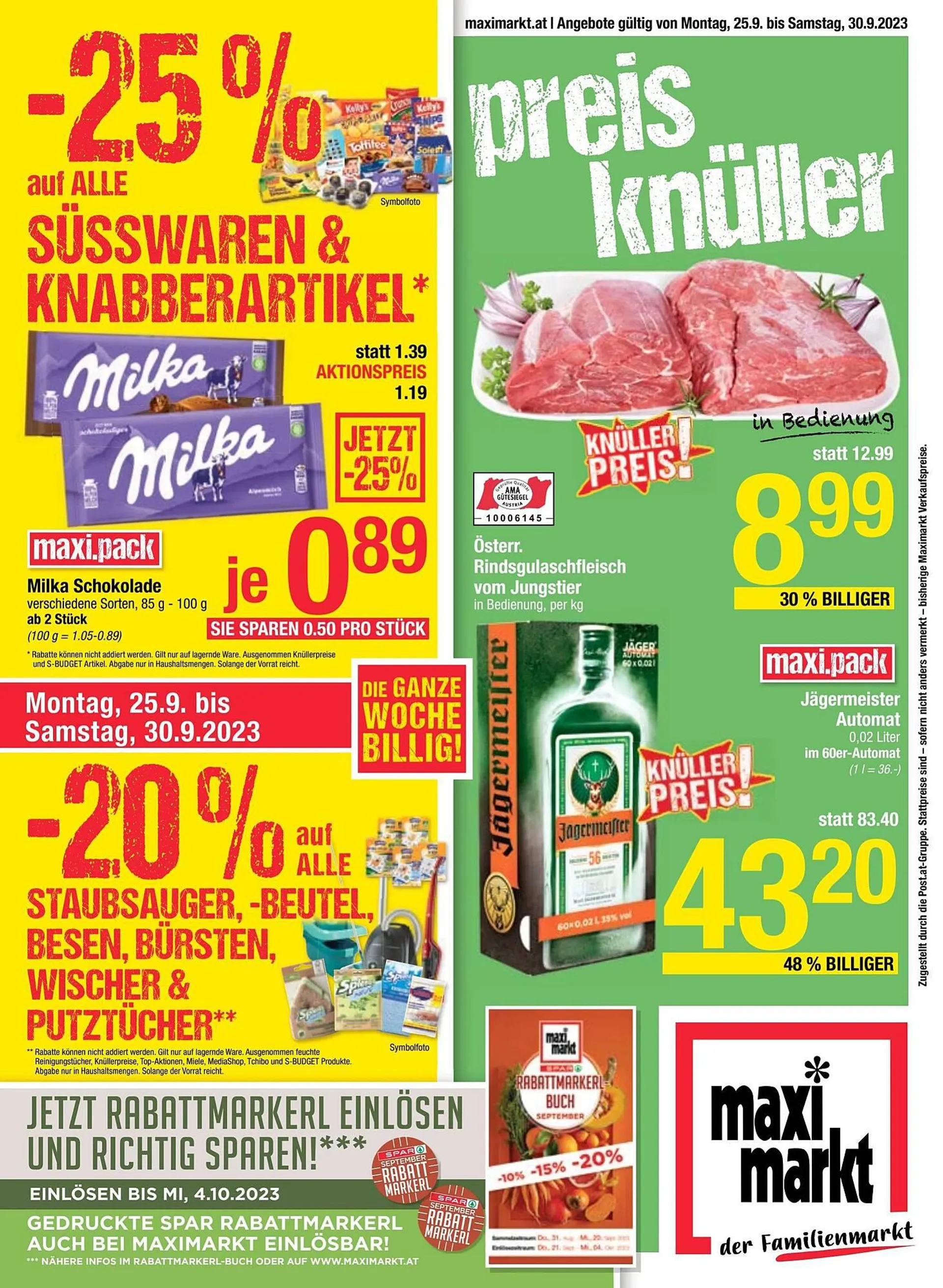 Maximarkt Flugblatt von 25. September bis 30. September 2023 - Flugblätt seite  1