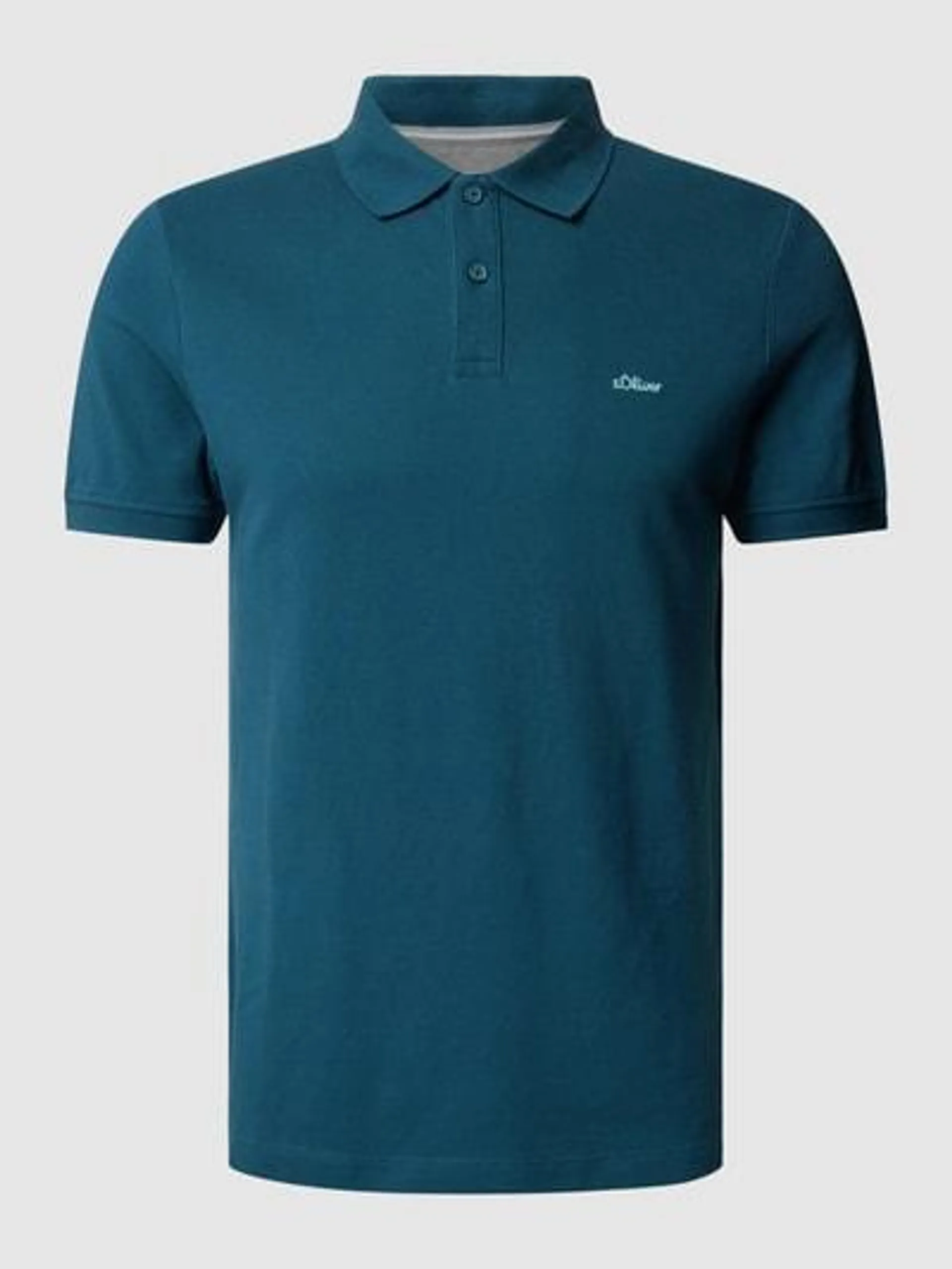 Poloshirt mit Label-Stitching in petrol