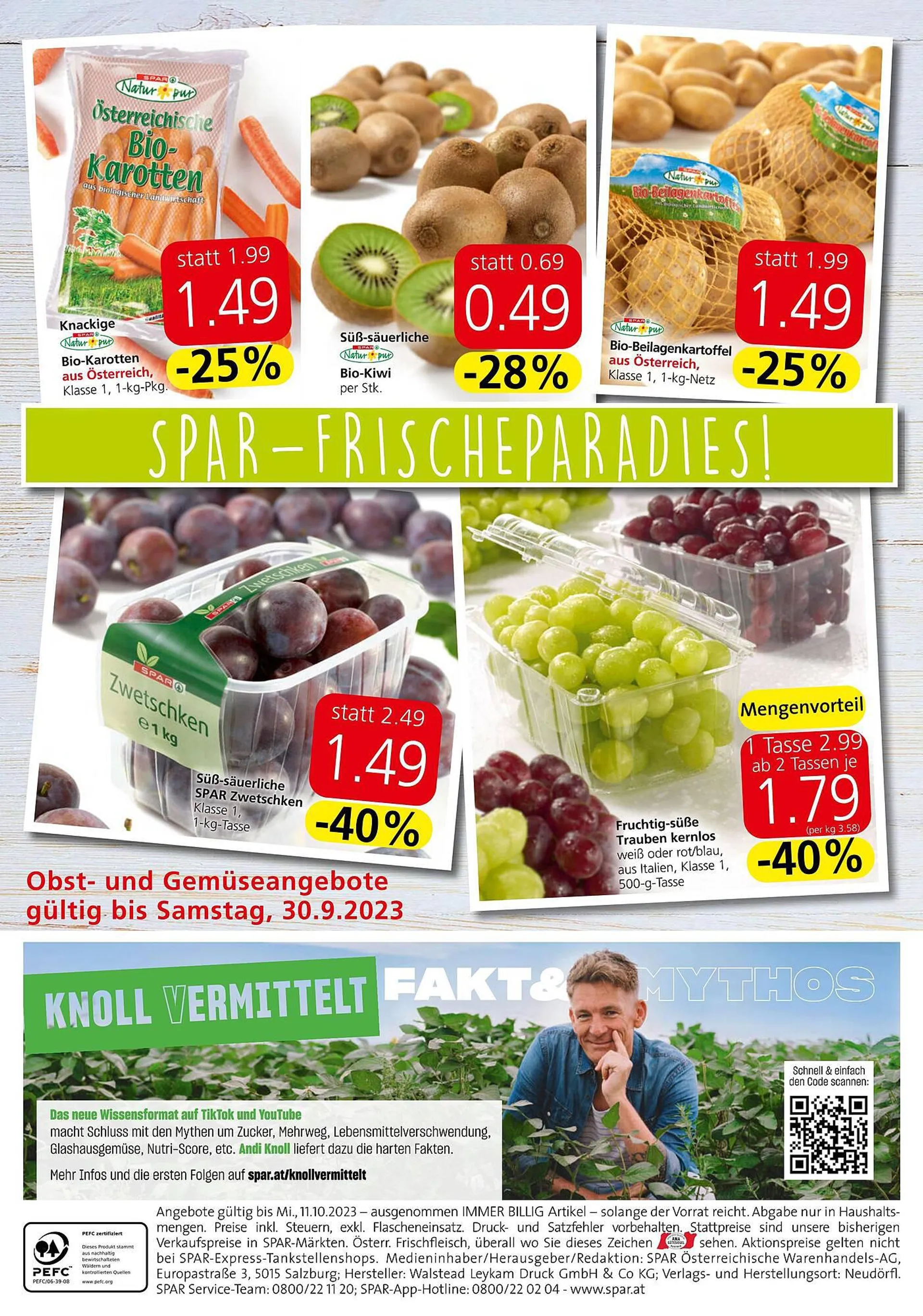 Spar Flugblatt von 28. September bis 11. Oktober 2023 - Flugblätt seite  20