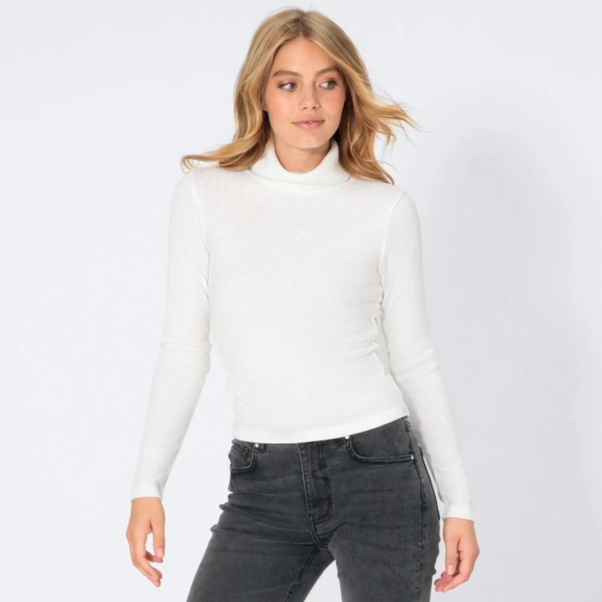 Damen-Pullover in Rippenoptik