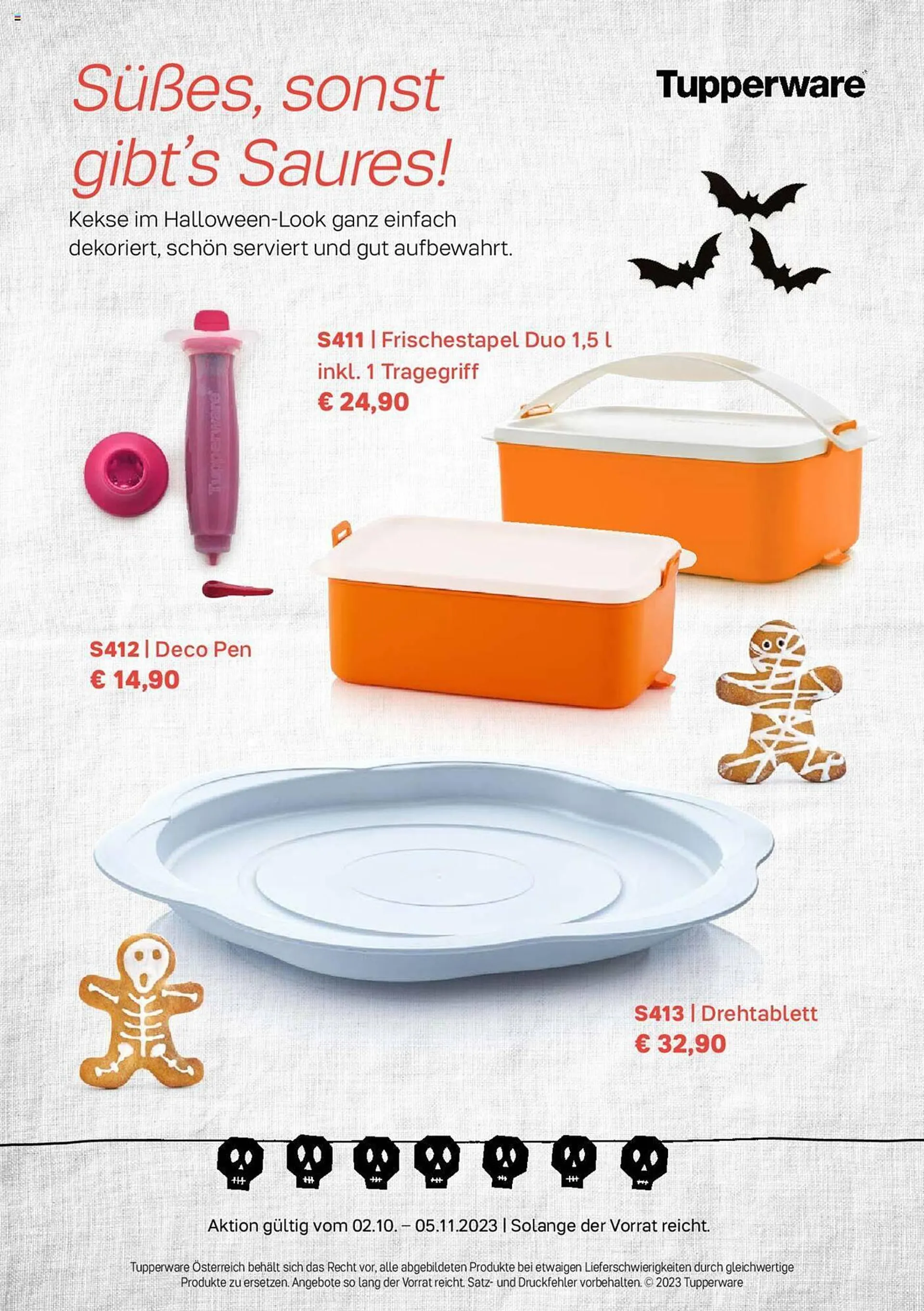 Tupperware Flugblatt von 2. Oktober bis 5. November 2023 - Flugblätt seite  1
