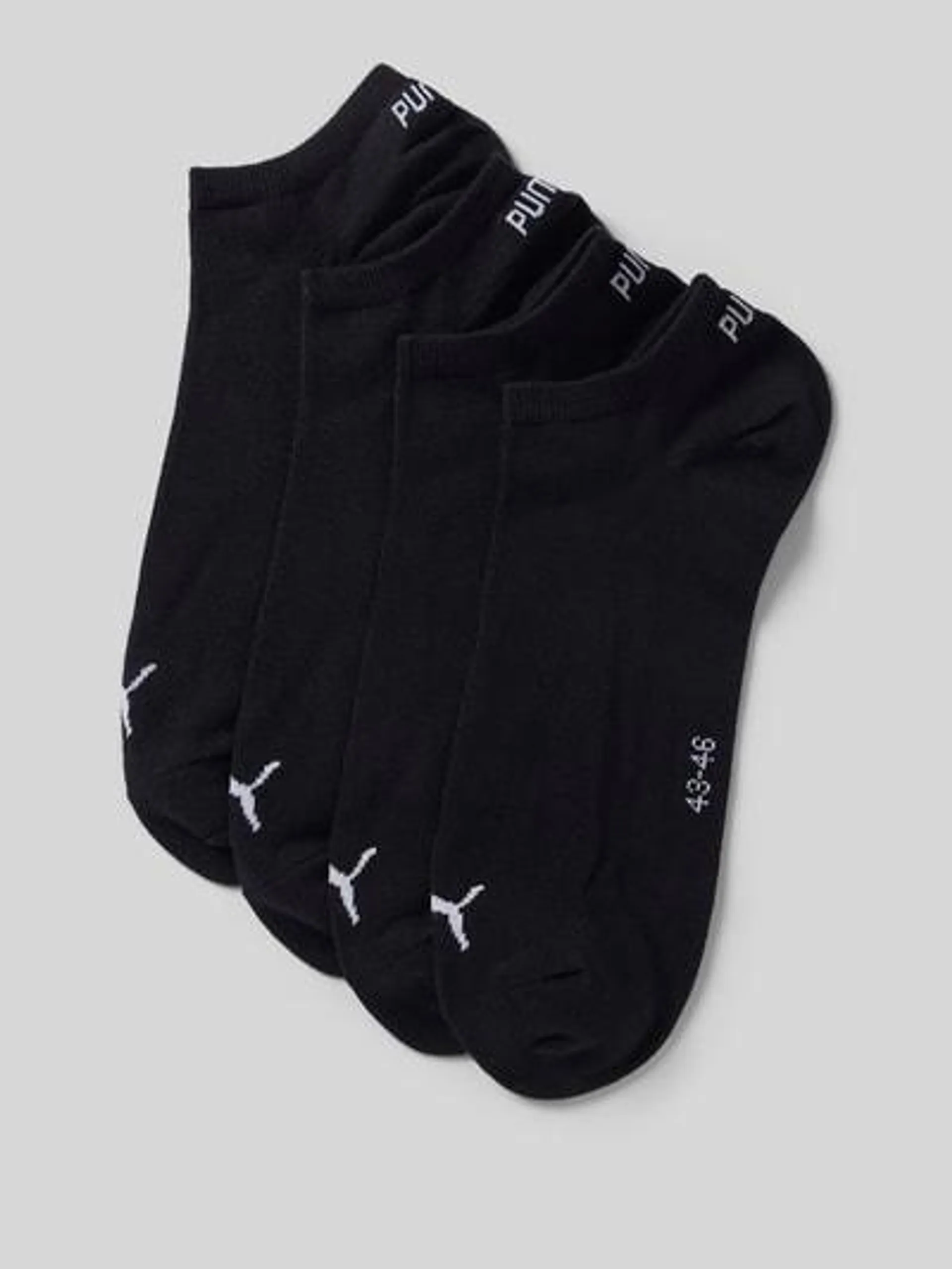 Sneakersocken mit Label-Schriftzug im 4er-Pack in black