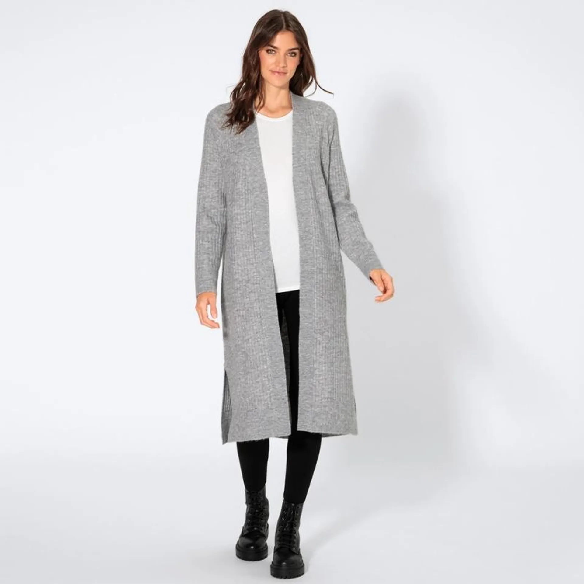 Damen-Strickjacke in Rippoptik