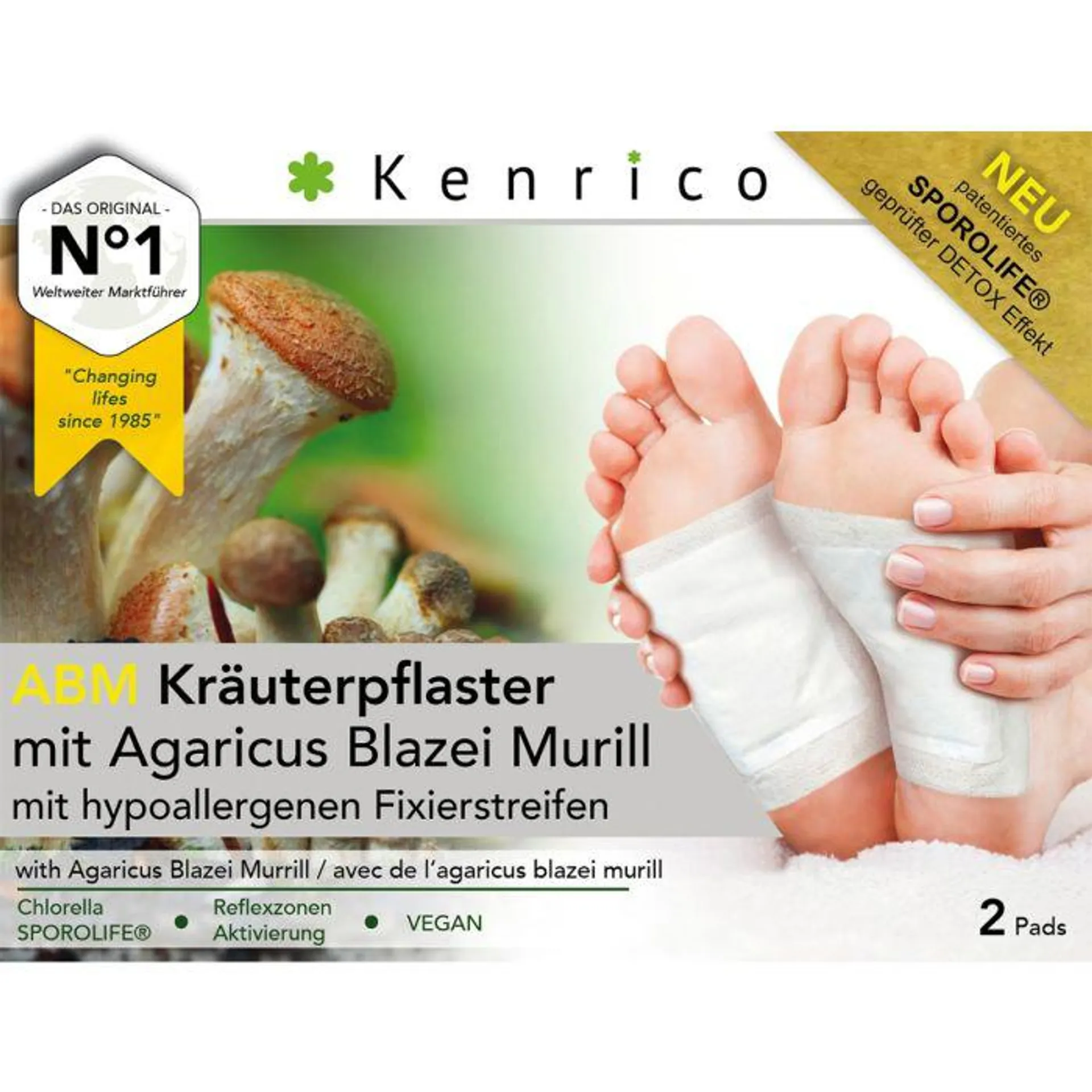 Kenrico Kräuterpflaster ABM mit Agaricus Blazei Murill 2 Stück
