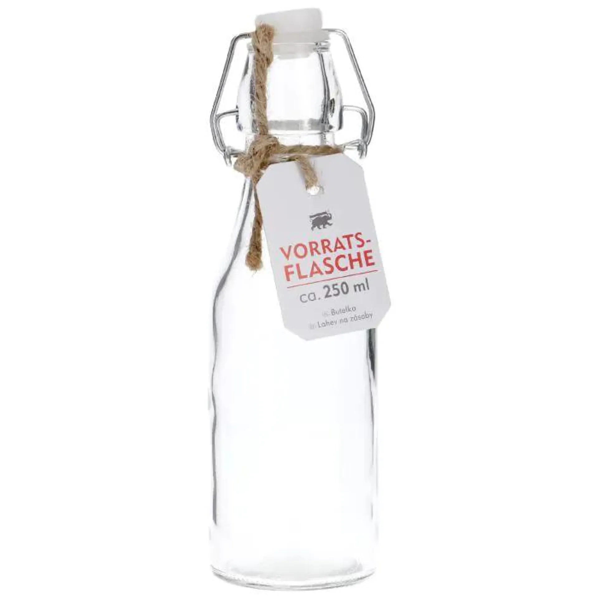 Vorratsflasche mit weißem Seil, rund, 250 ml