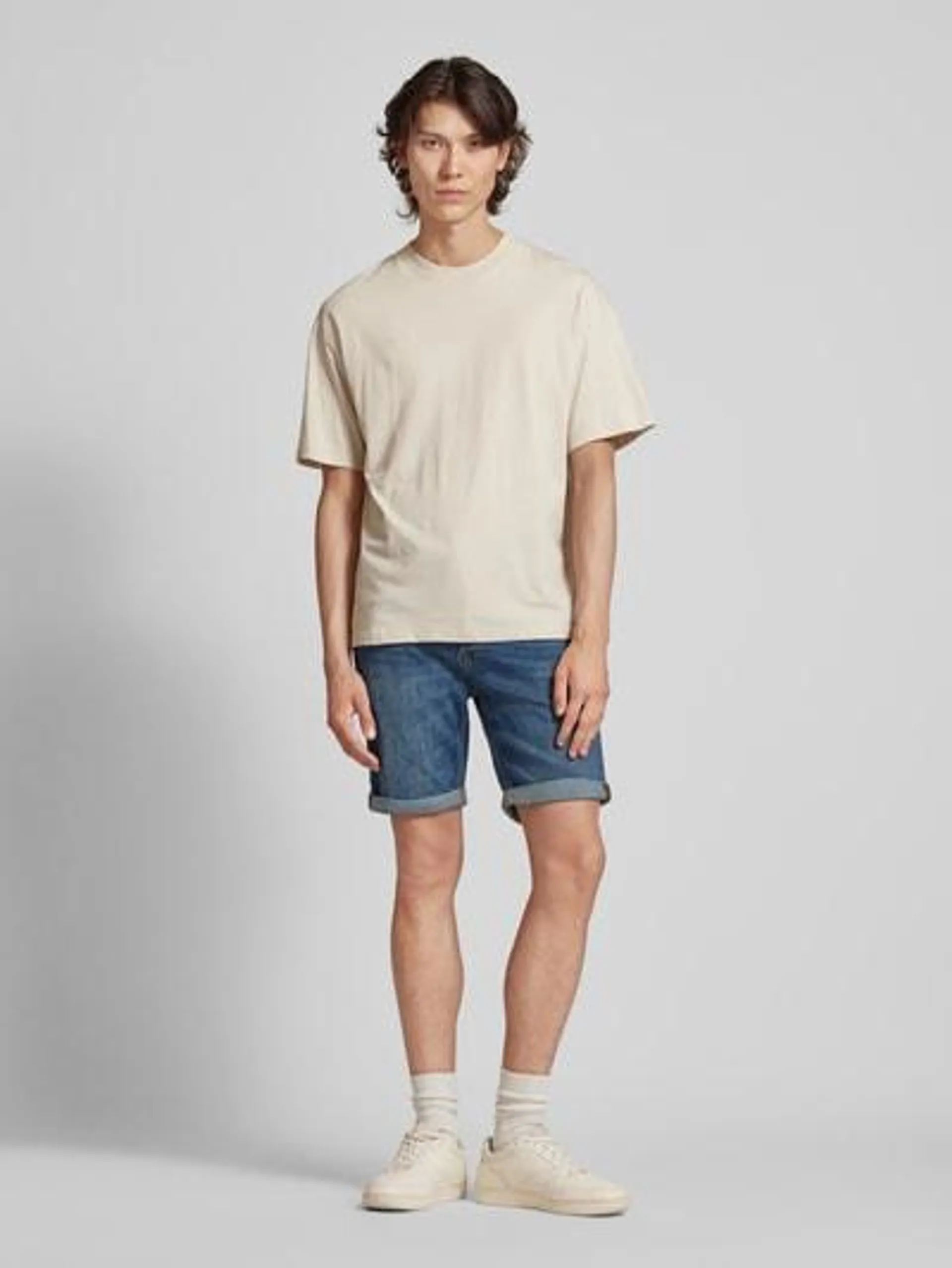 Regular Fit Jeansshorts im 5-Pocket-Design Modell 'RICK' in jeansblau