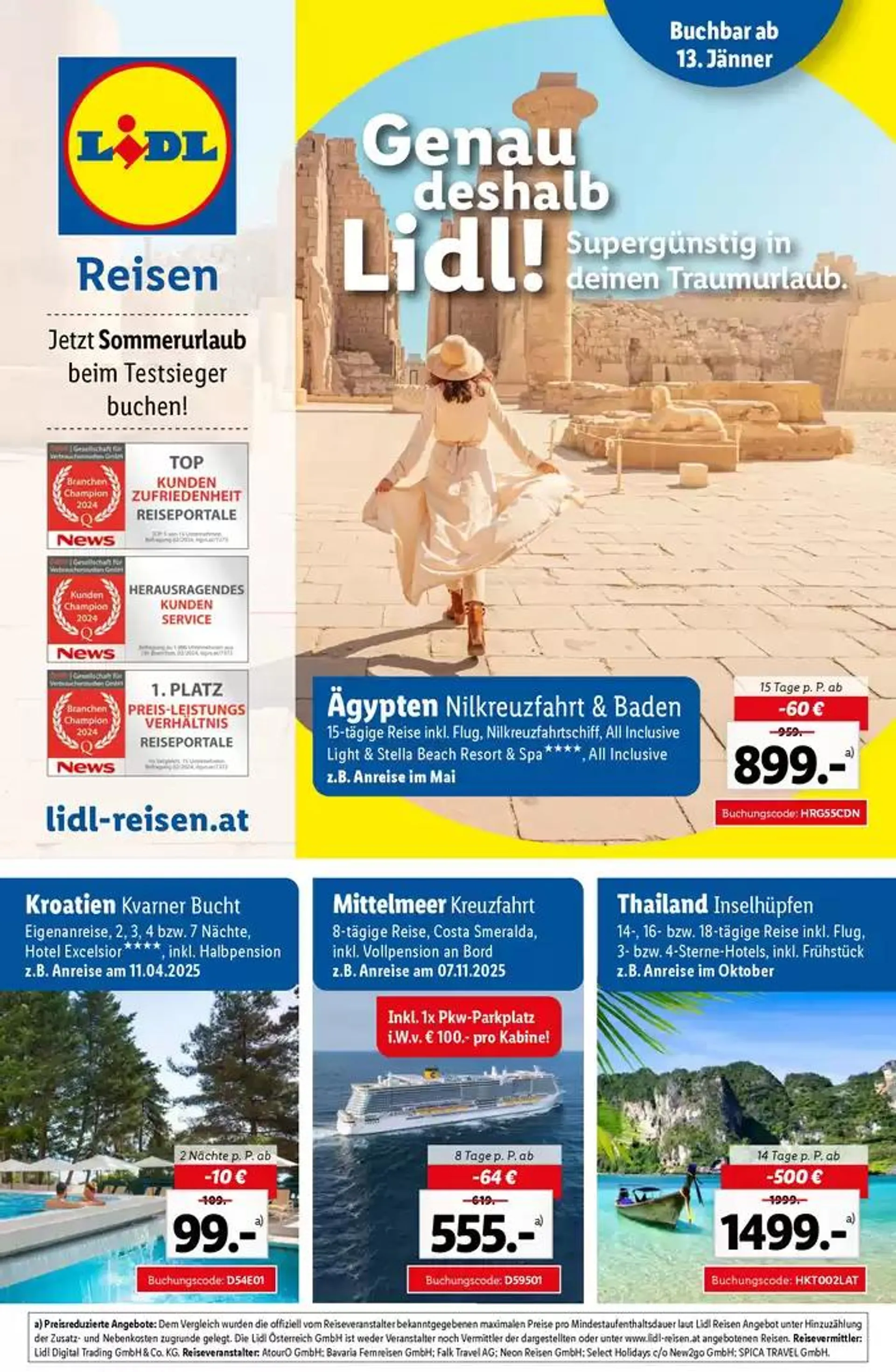 Aktuelle Reiseprospekte Lidl Reisen - 1