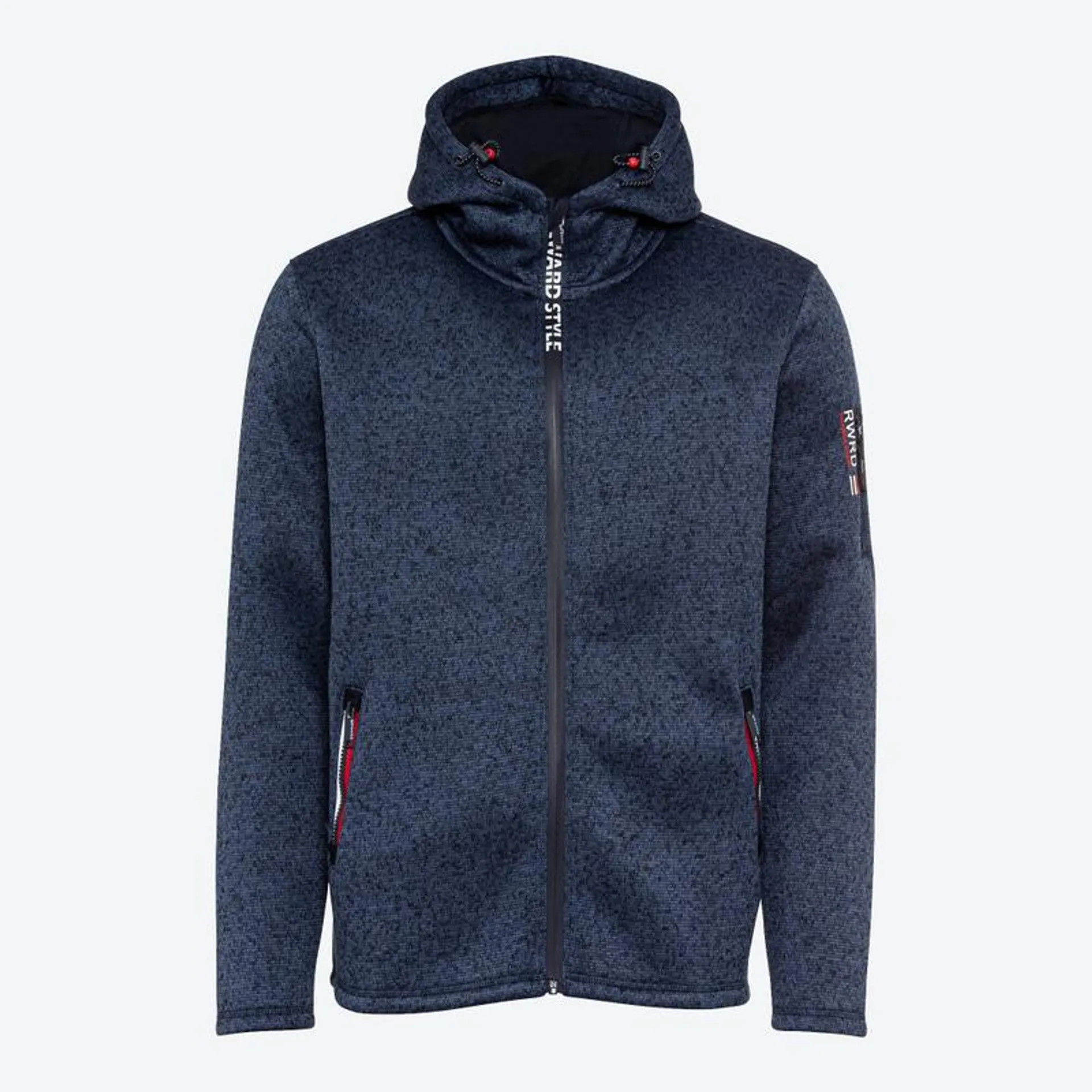 Herren-Strickfleece-Jacke mit Kapuze