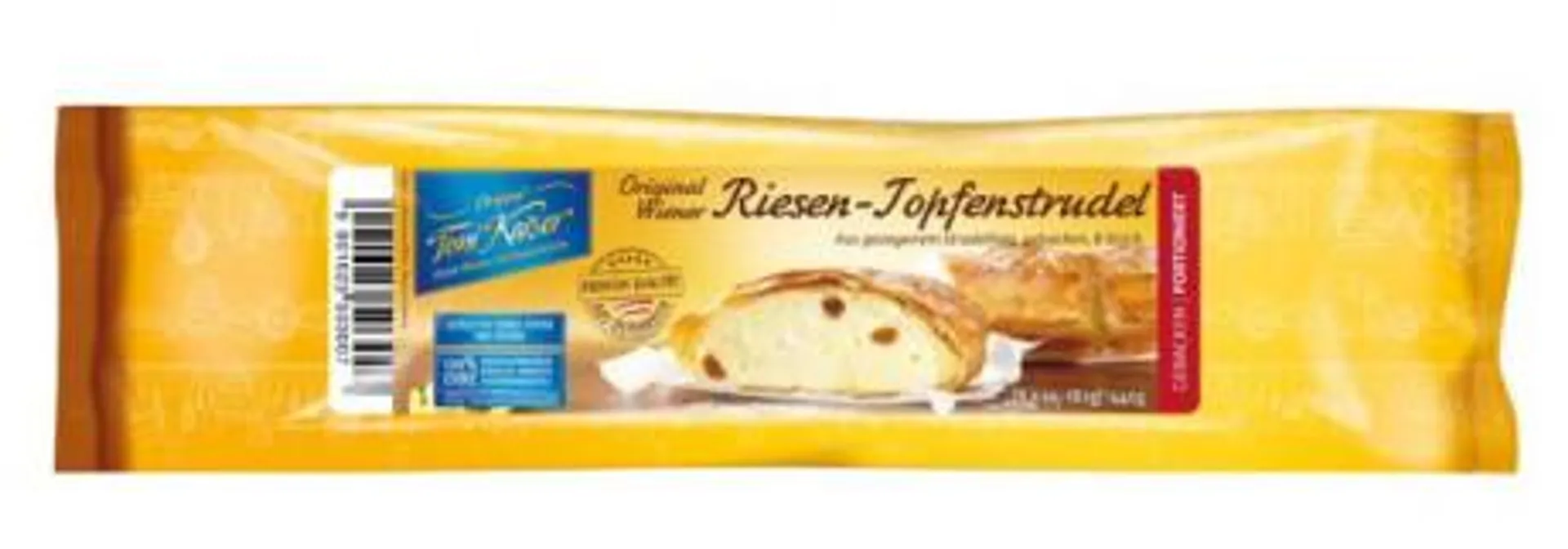 Riesen Topfenstrudel geschnitten halb gebacken TK