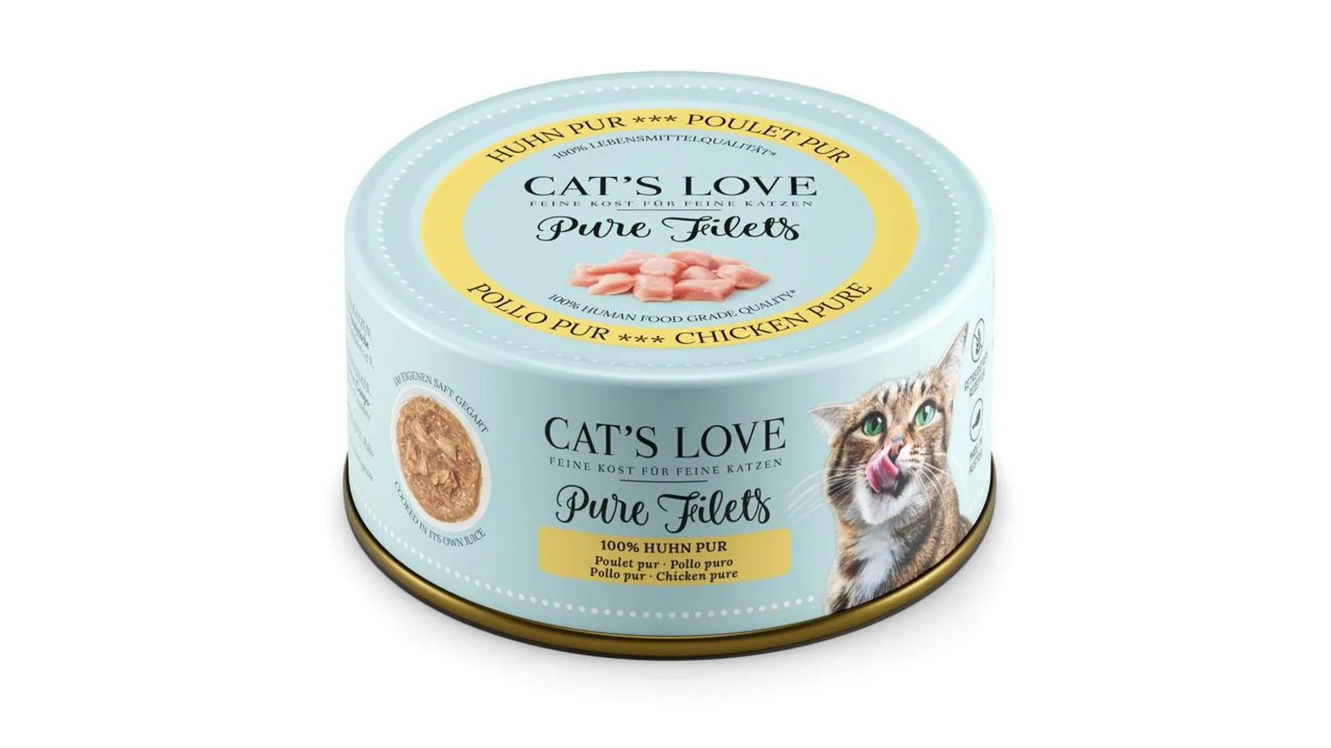 Sparpaket 6 x 100 g Cat's Love Pure Filets 100 % Huhn pur Katzen Nassfutter