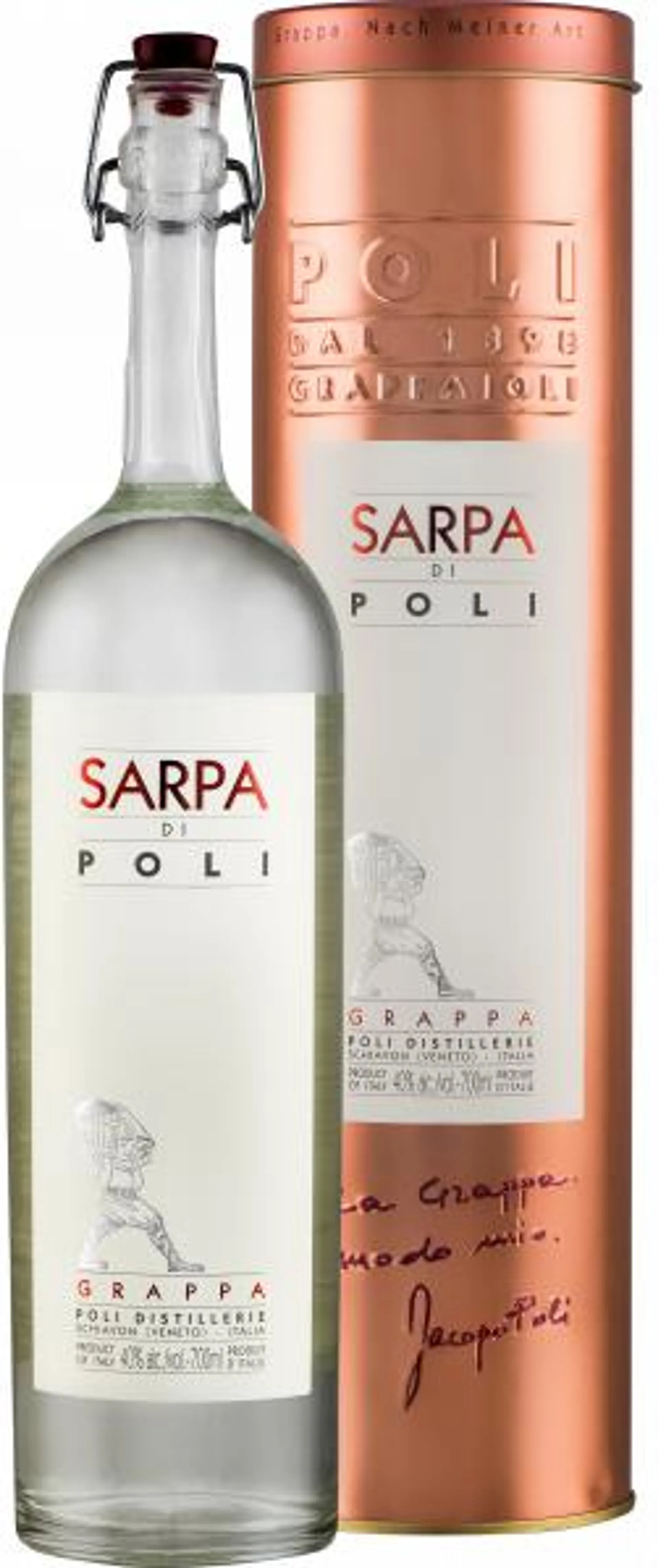 Grappa Sarpa di Poli 0,7 Liter in Tube