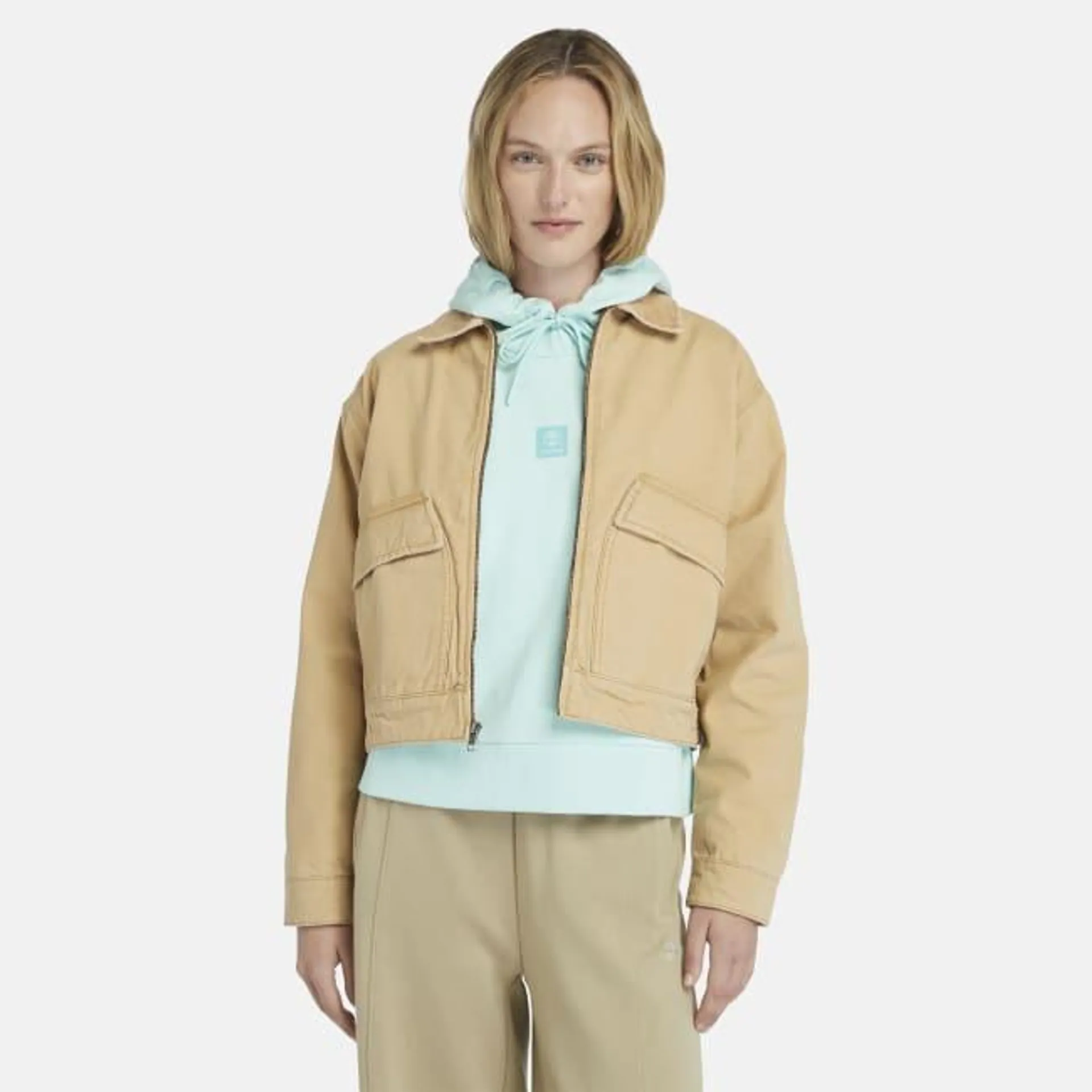 Strafford Jacke aus gewaschenem Canvas für Damen in Beige