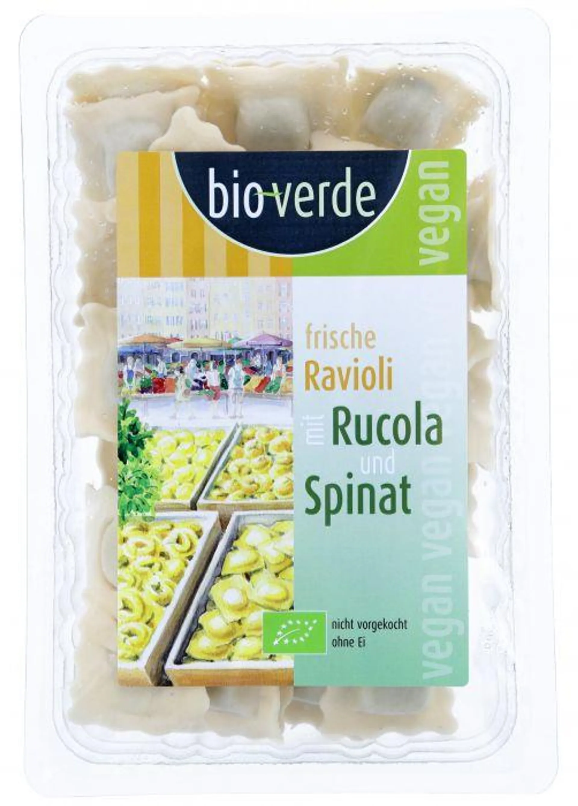 bio-verde Frische Ravioli mit Rucola-Spinat-Füllung vegan 250g