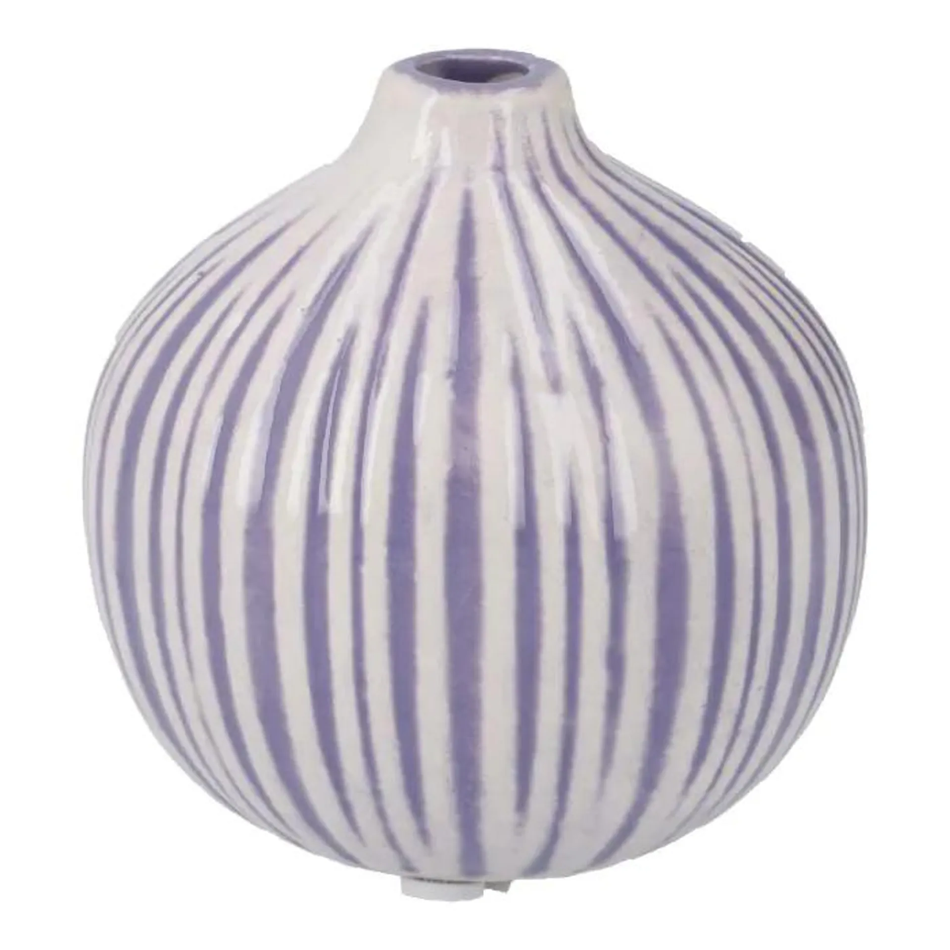 Vase Muster, Rillen/lila, 8 cm