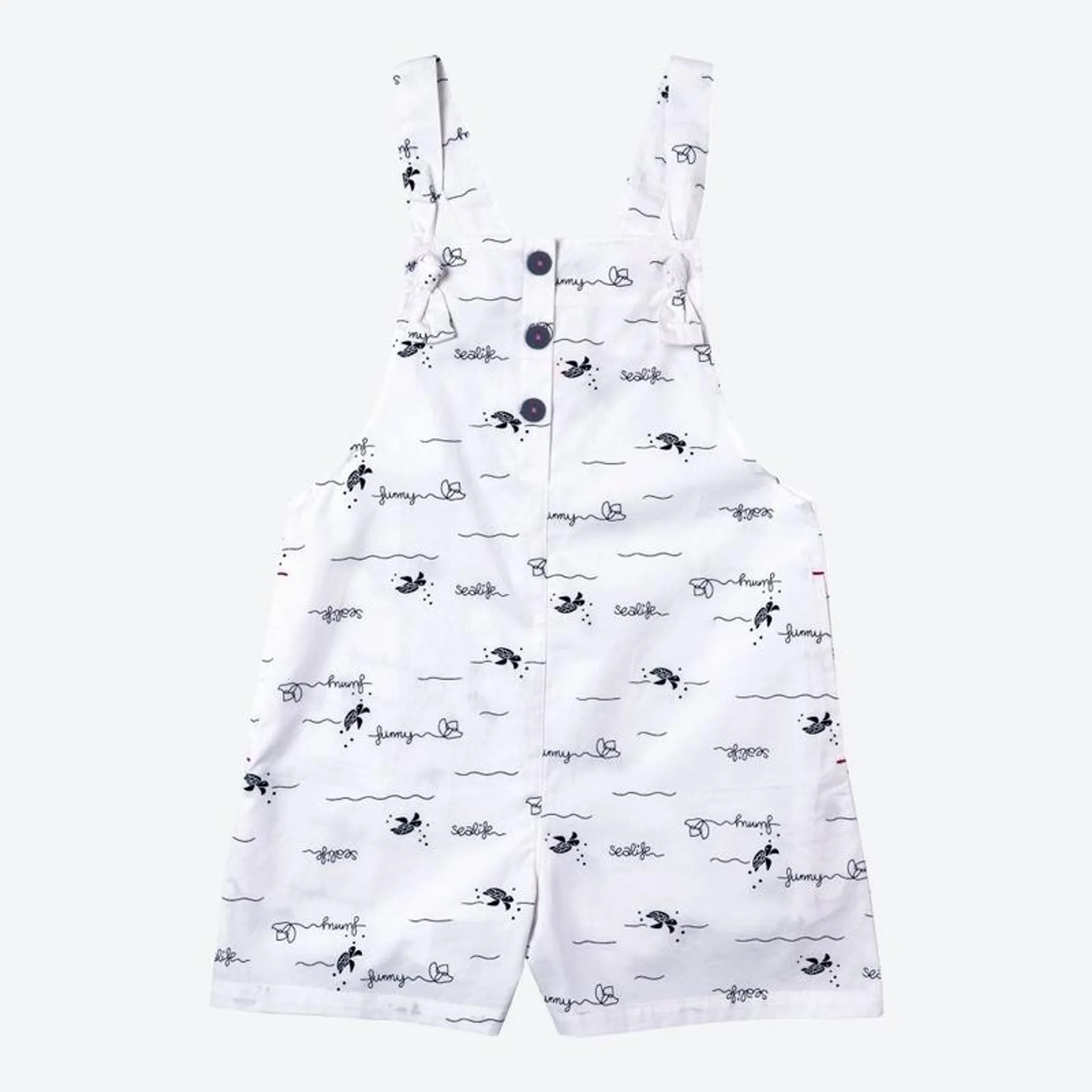 Kinder-Mädchen-Latzshorts mit Allover-Print