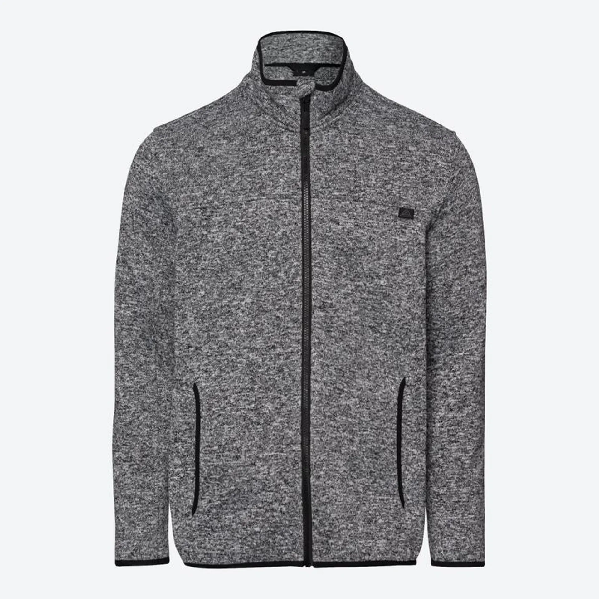 Herren-Strickfleece-Jacke in Melange-Optik