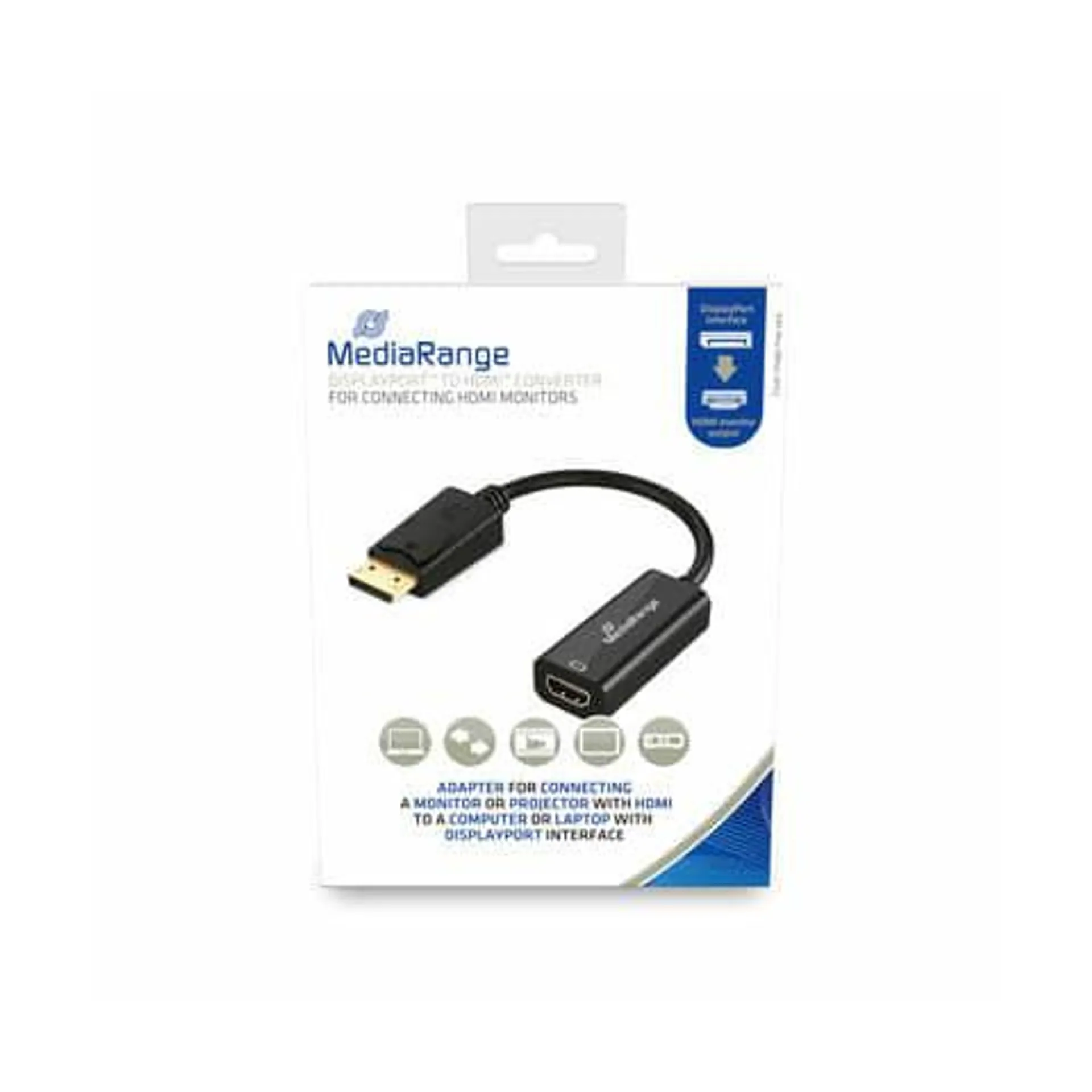 Verbindungskabel DisplayPort/HDMI schwarz MEDIARANGE MRCS175