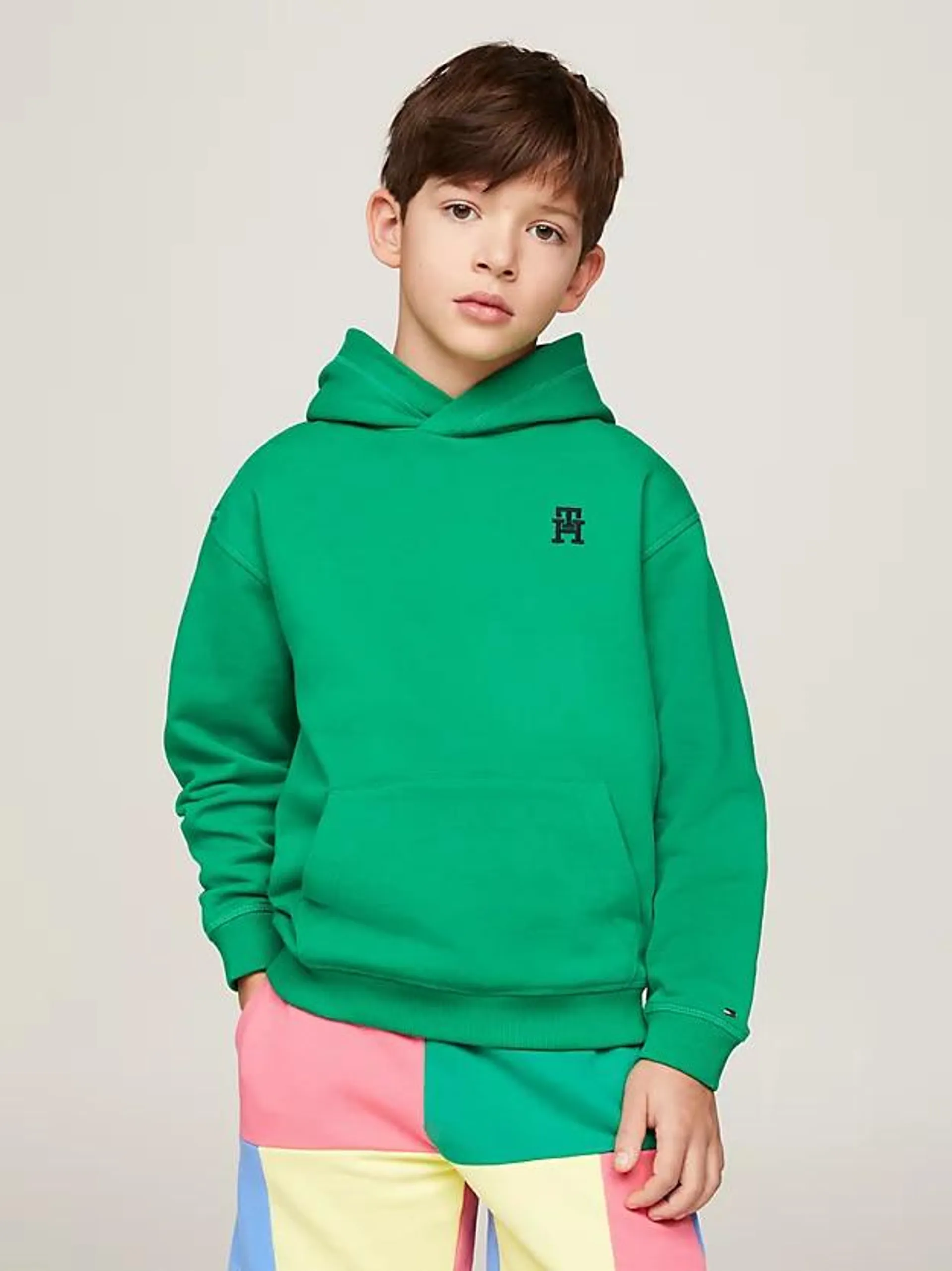 TH Monogram Hoodie mit Stickerei