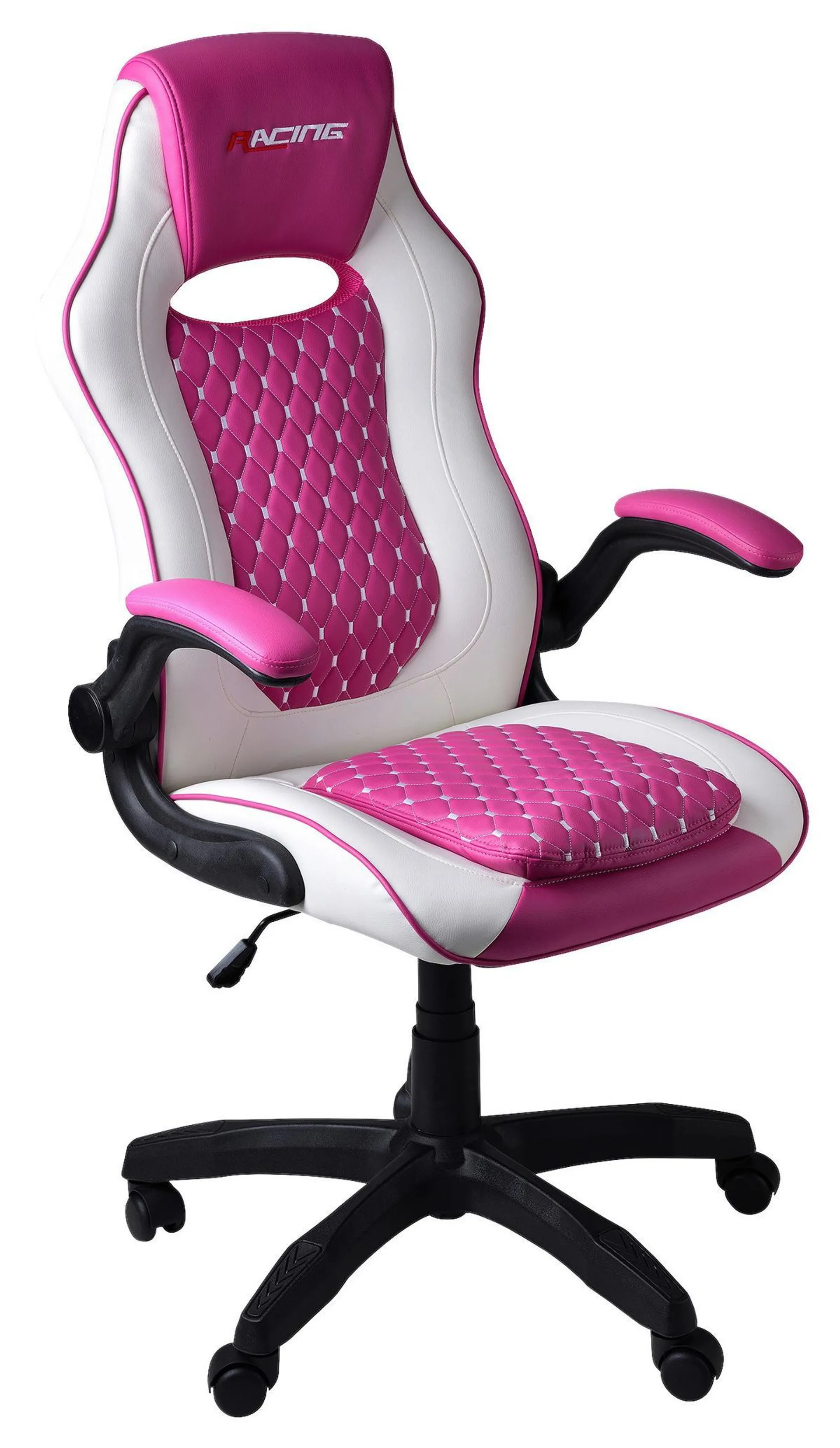 Stuhl Racing Kappa Mit Sitzkissen, Pink/Weiß