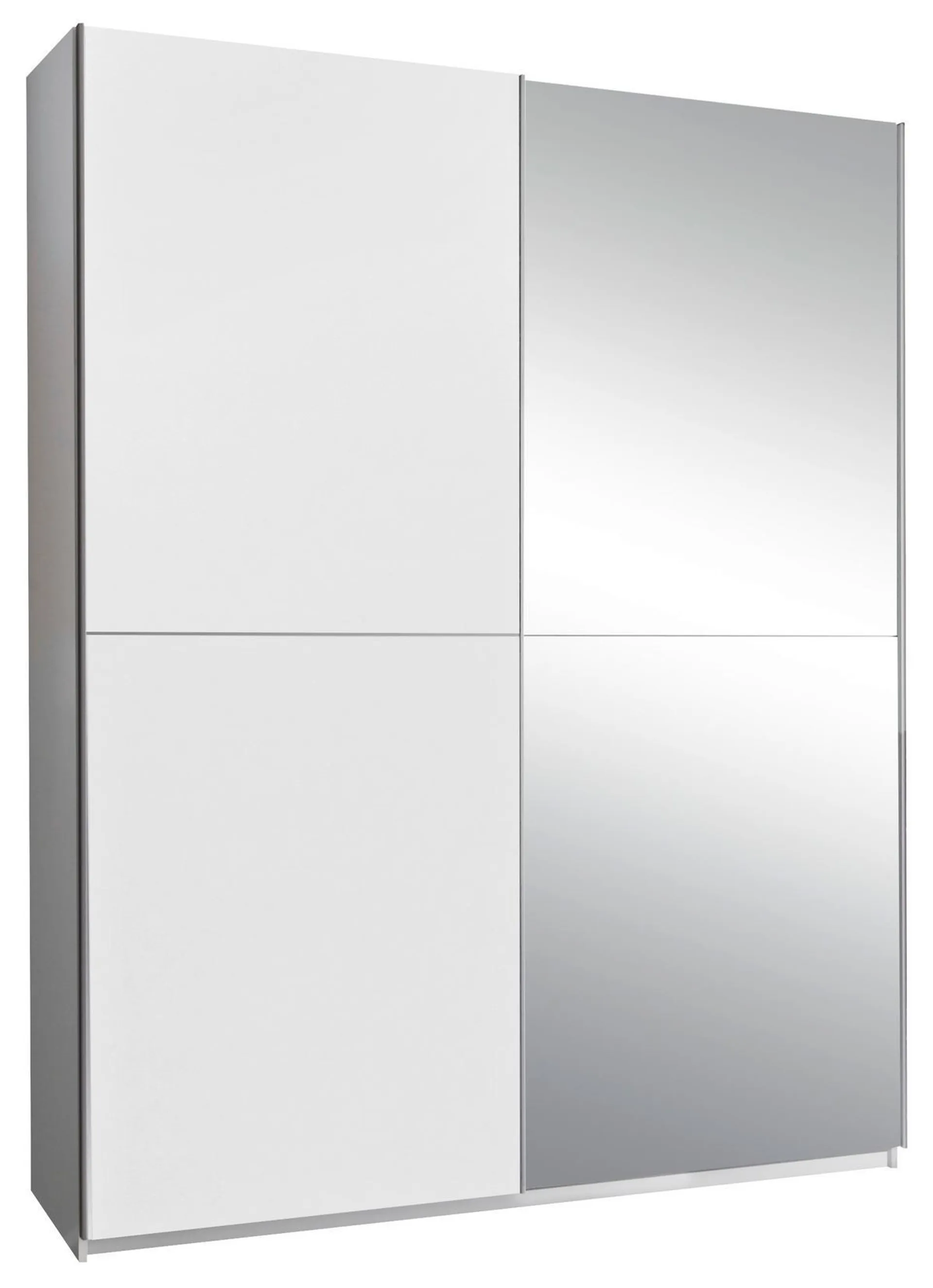 Schwebetürenschrank Mit Spiegel 170cm Starter, Weiß Dekor