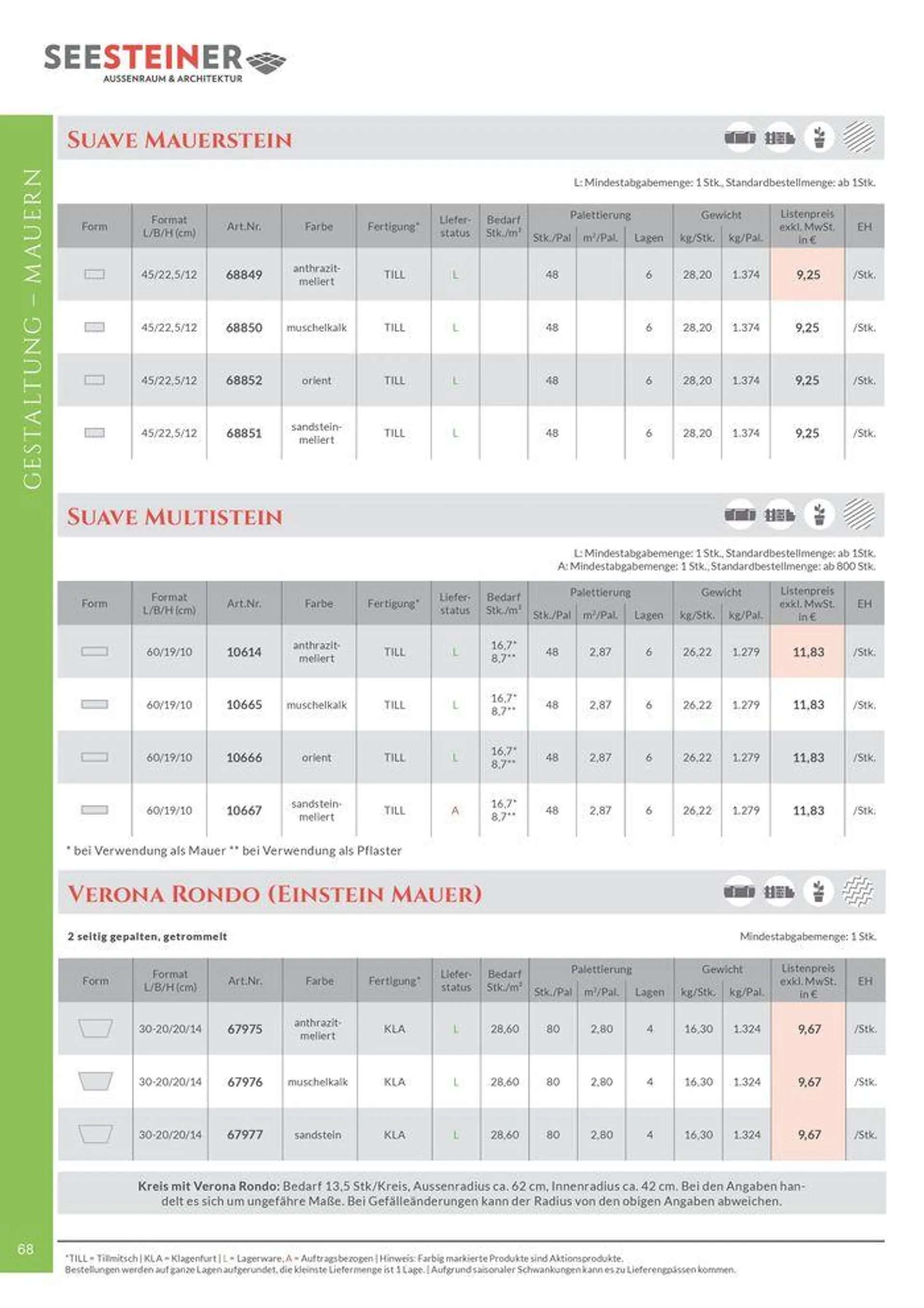 Preis Liste 2024 von 31. Mai bis 31. Dezember 2024 - Flugblätt seite  70