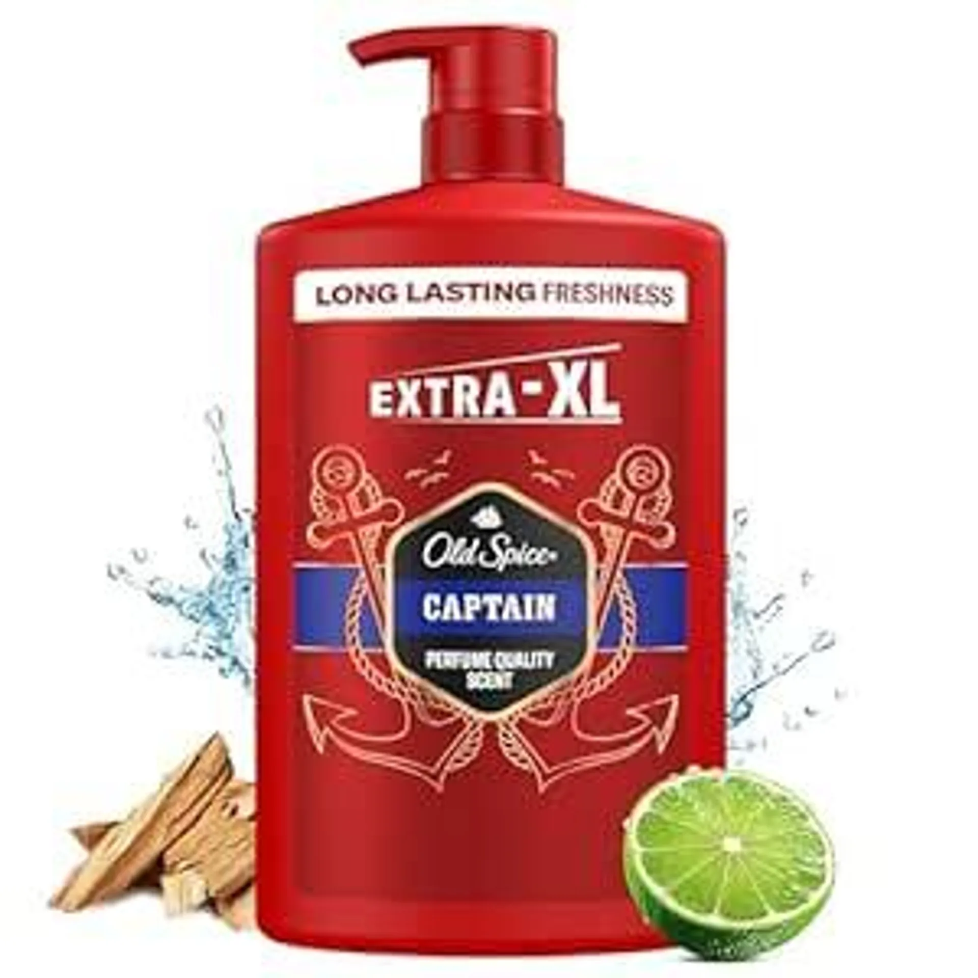 Old Spice Captain 3-in-1 Duschgel & Shampoo für Männer (1 L), Körper-Haar-Gesichtsreinigung Männer, lang anhaltend Frisch, Zitrone, Sandelholz und Seeluft