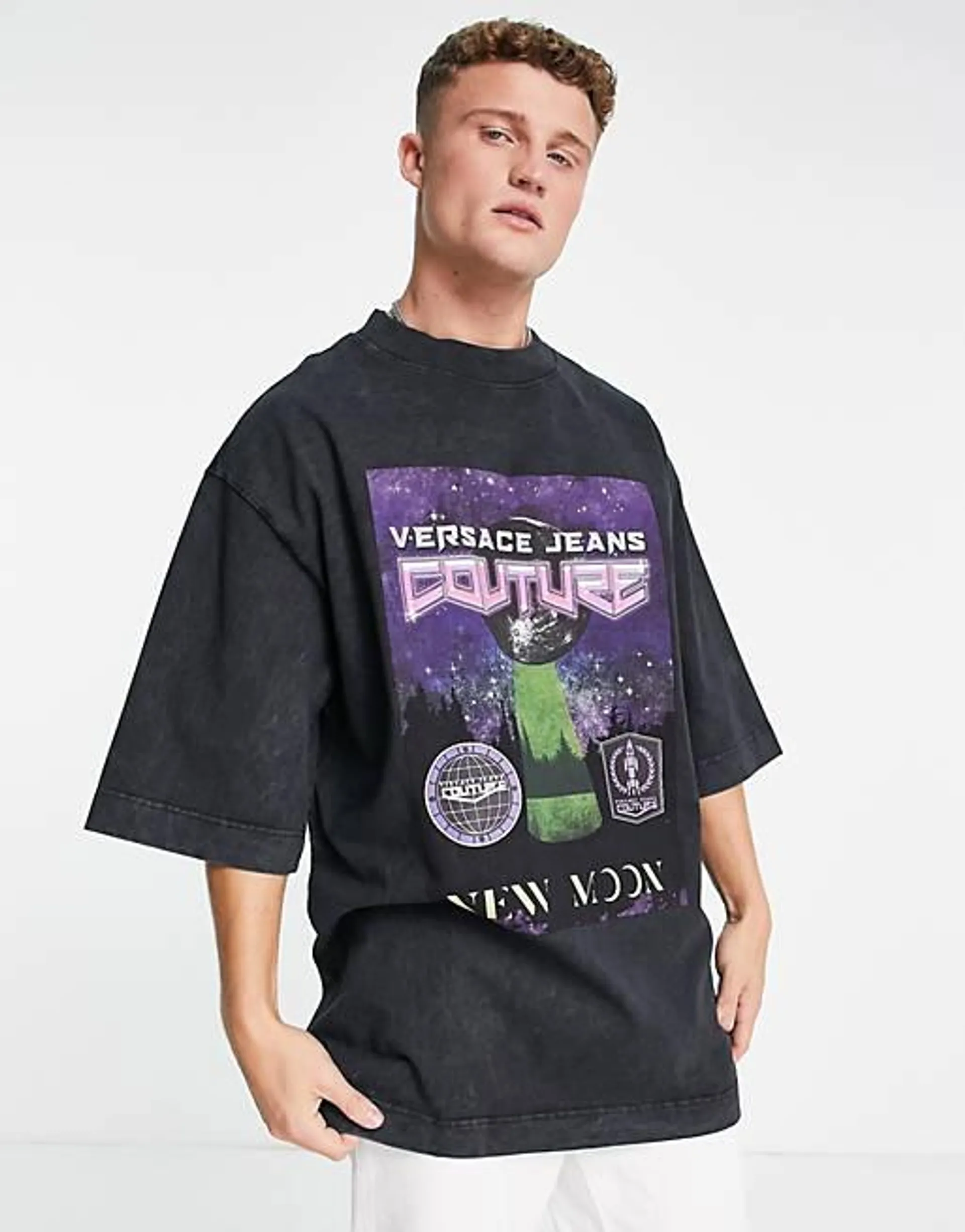 Versace Jeans Couture moon print t-shirt in grey