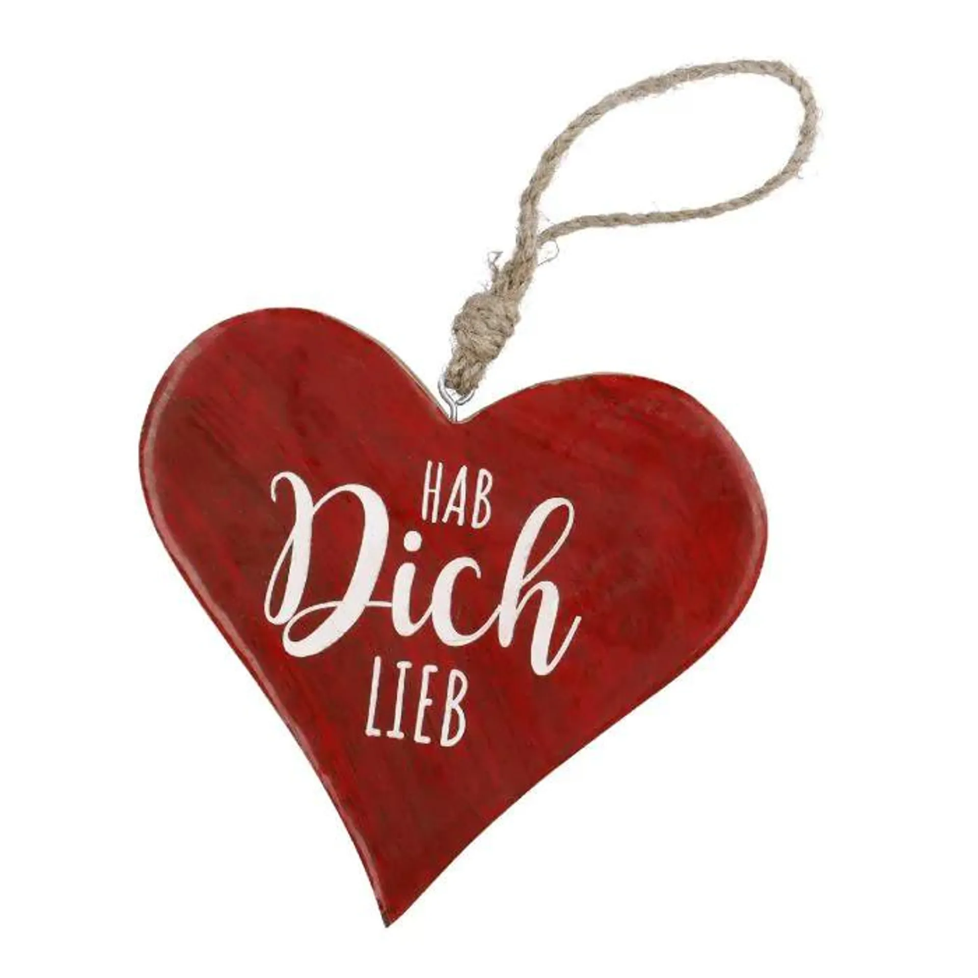 Anhänger Herz, Hab dich lieb/rot, 14.5 cm