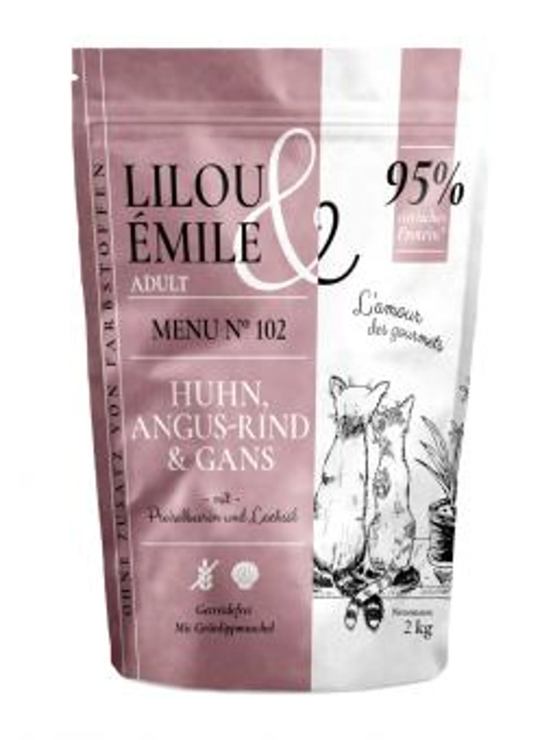 Lilou & Émile Menu No. 102 2kg mit Angus-Rind, Gans und Huhn