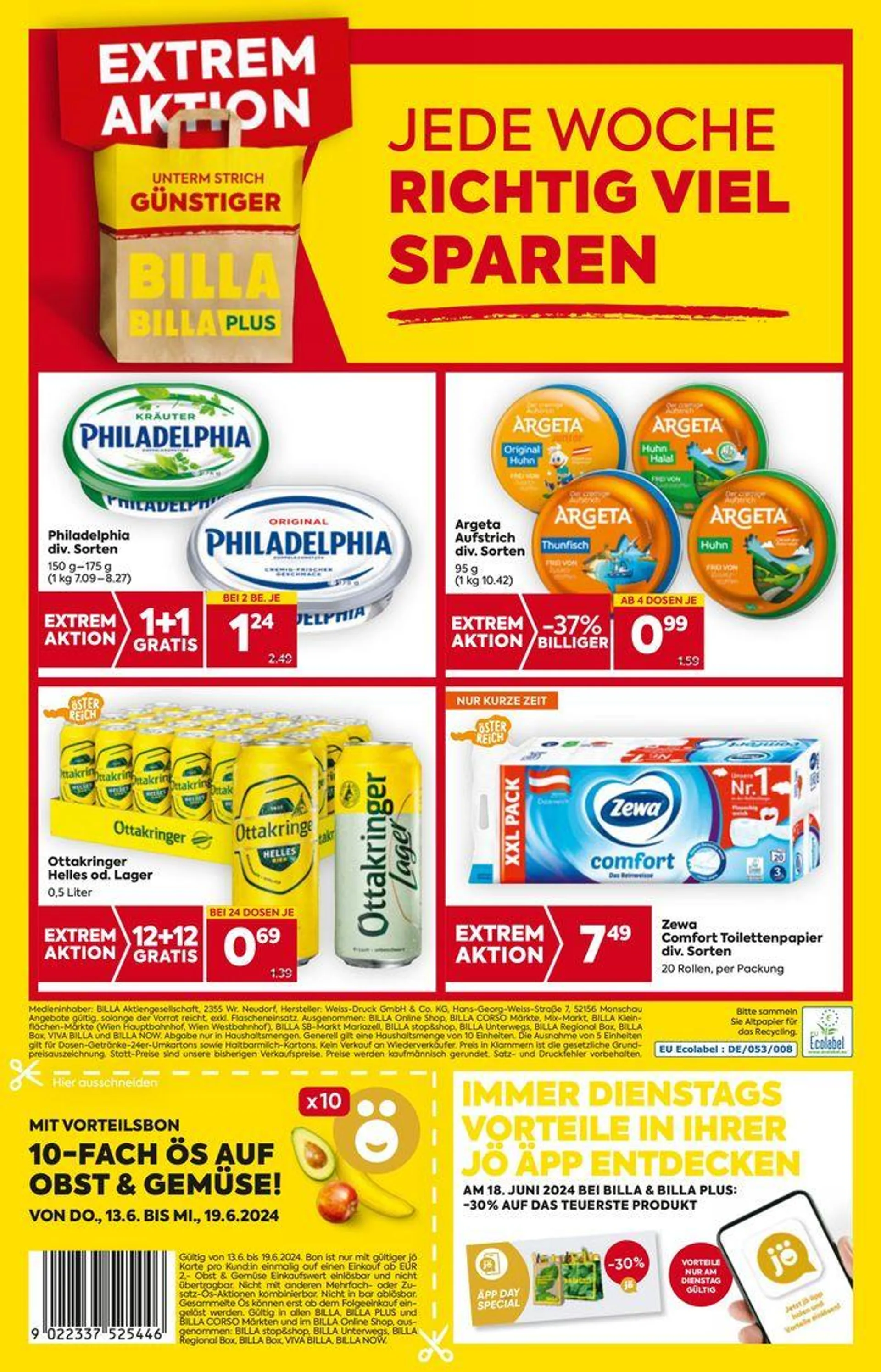 Billa flugblatt von 13. Juni bis 27. Juni 2024 - Flugblätt seite  16