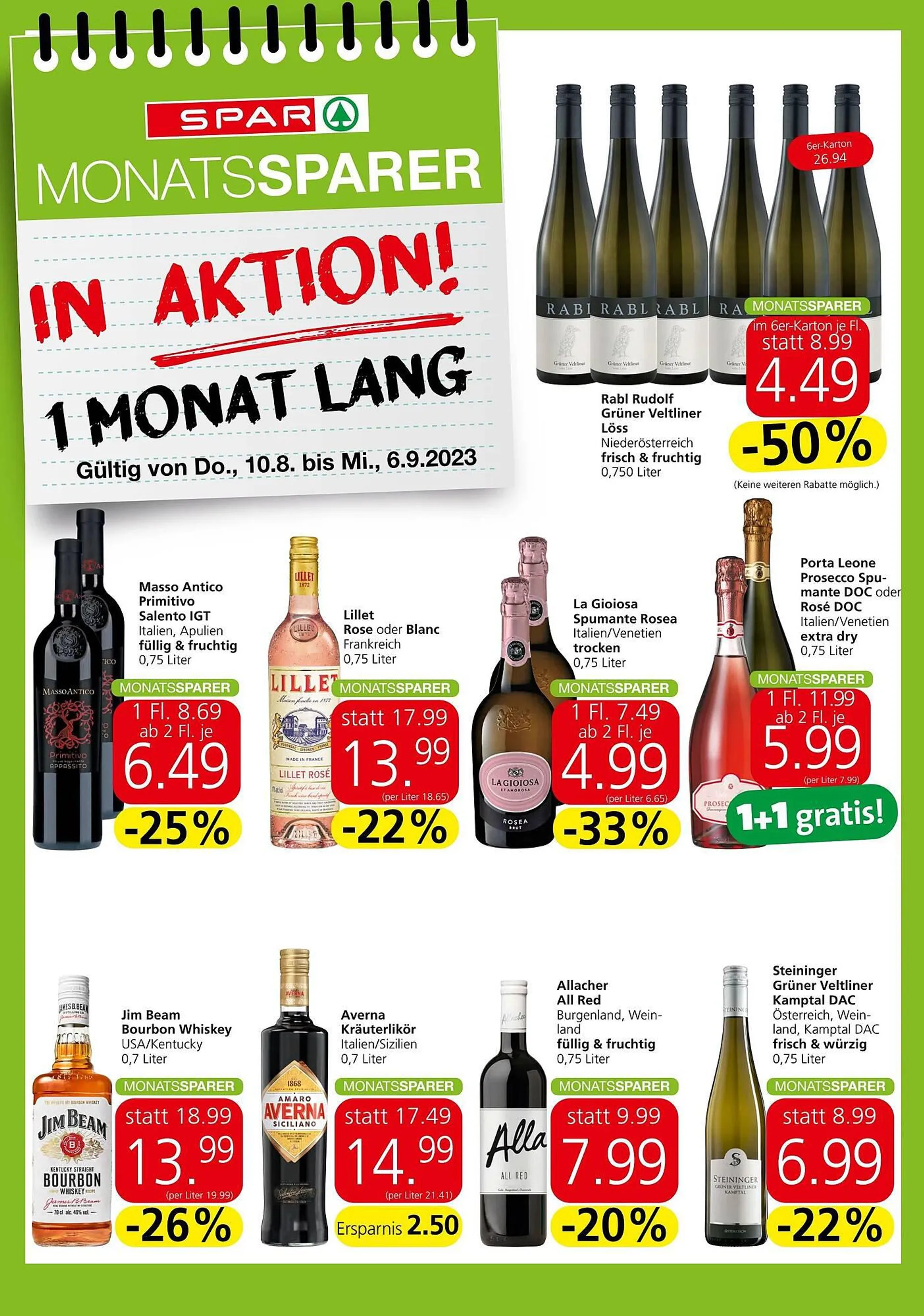Spar Flugblatt von 9. August bis 6. September 2023 - Flugblätt seite  3