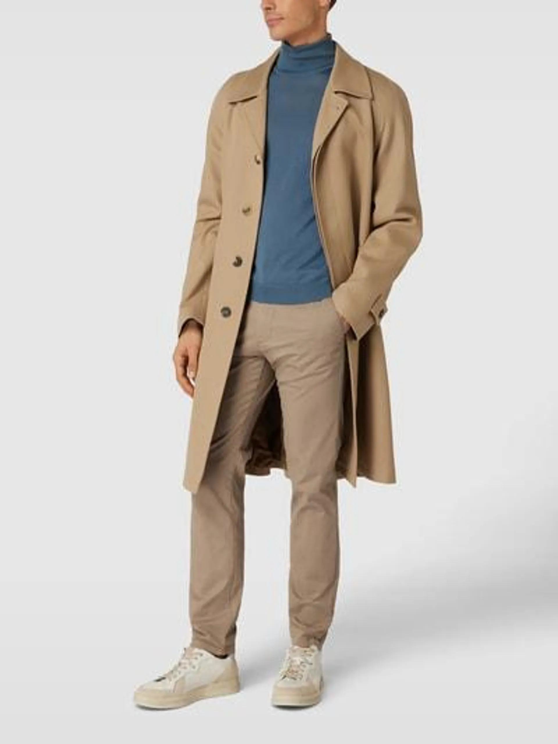 Slim Fit Chino in unifarbenem Design Modell 'NEW Miles' in beige