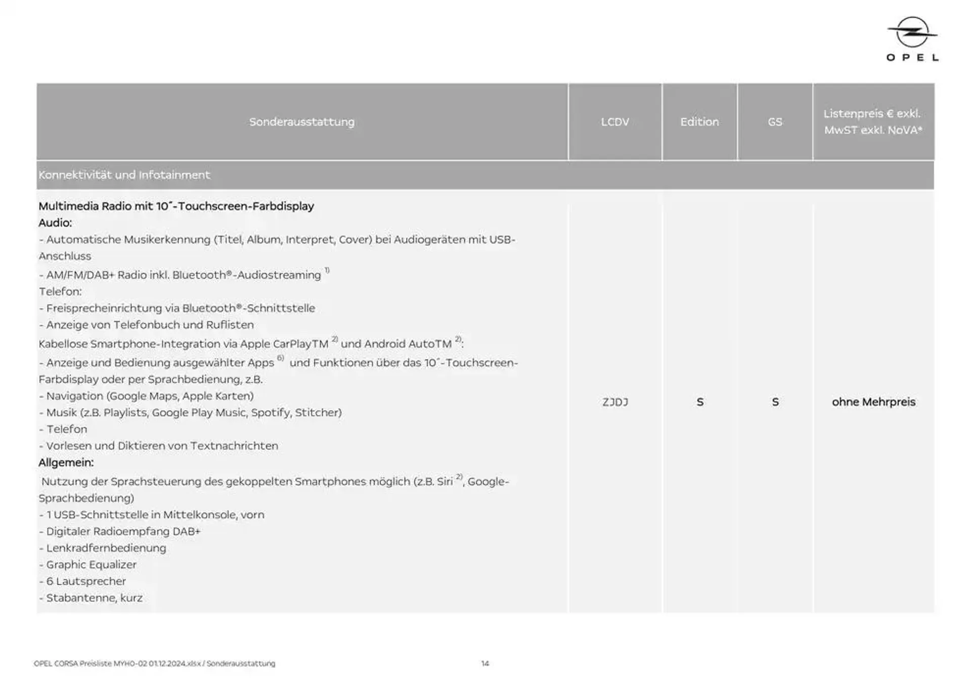 Opel -  von 30. November bis 14. Dezember 2024 - Flugblätt seite  14