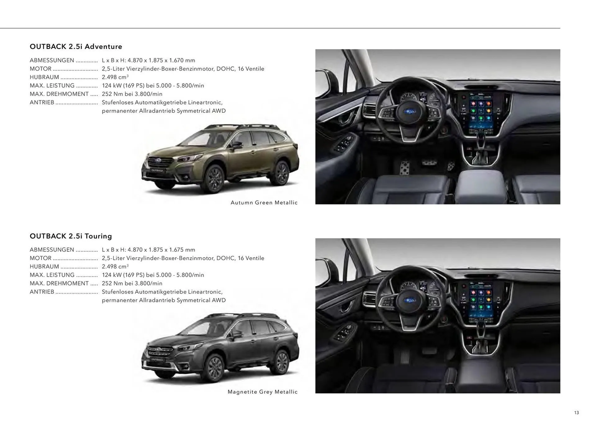 Subaru Outback Flugblatt von 3. November bis 3. November 2024 - Flugblätt seite  13