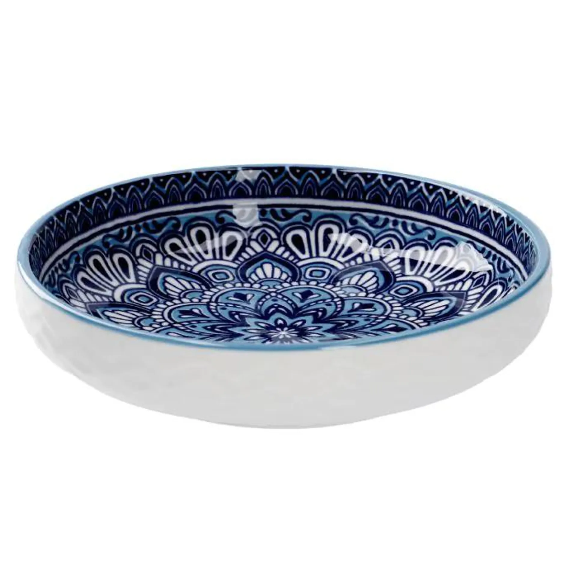 Schale China, flach, blau/hellblau, 15 cm