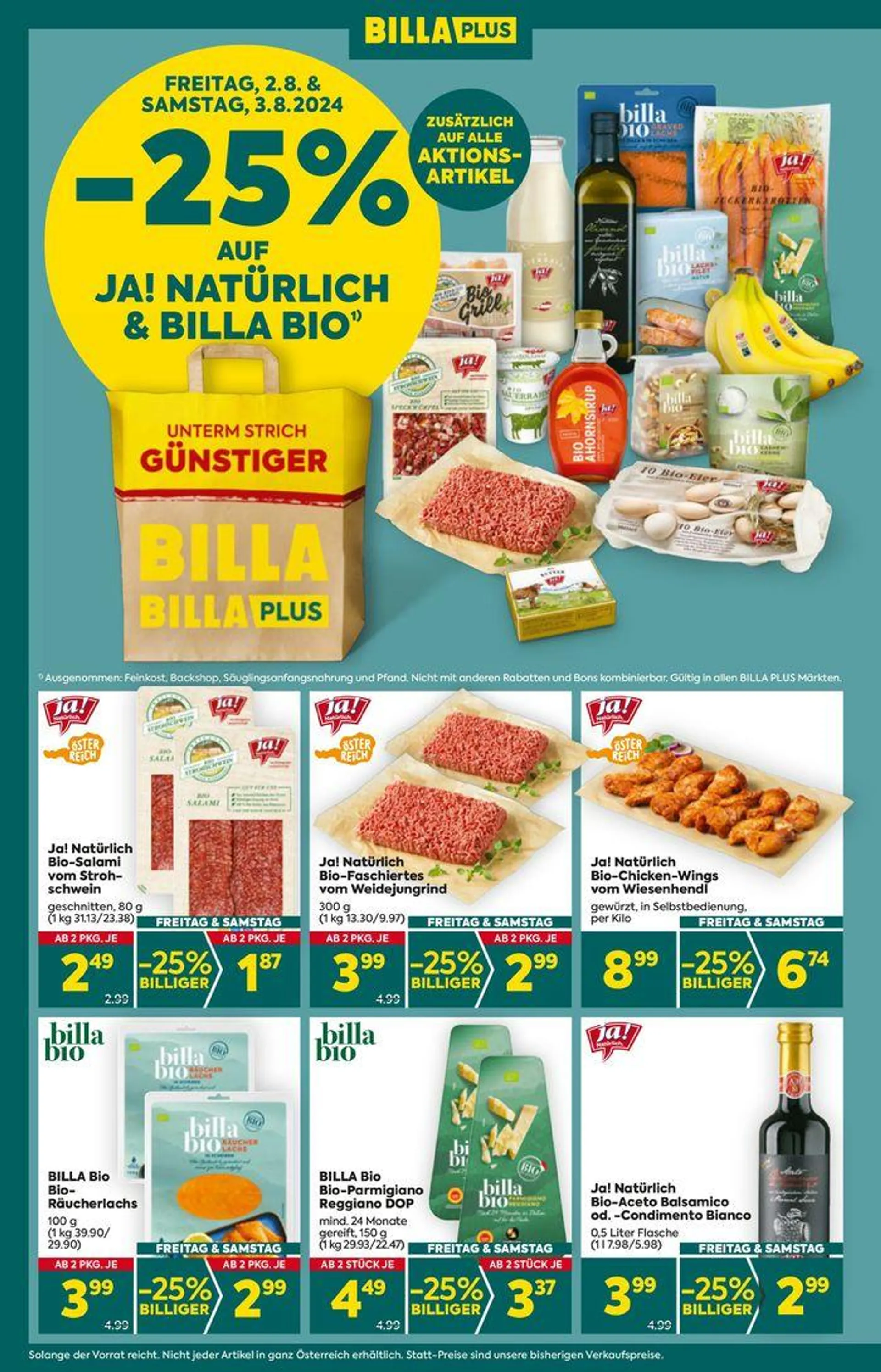 BILLA PLUS Flugblatt von 7. August bis 21. August 2024 - Flugblätt seite  2